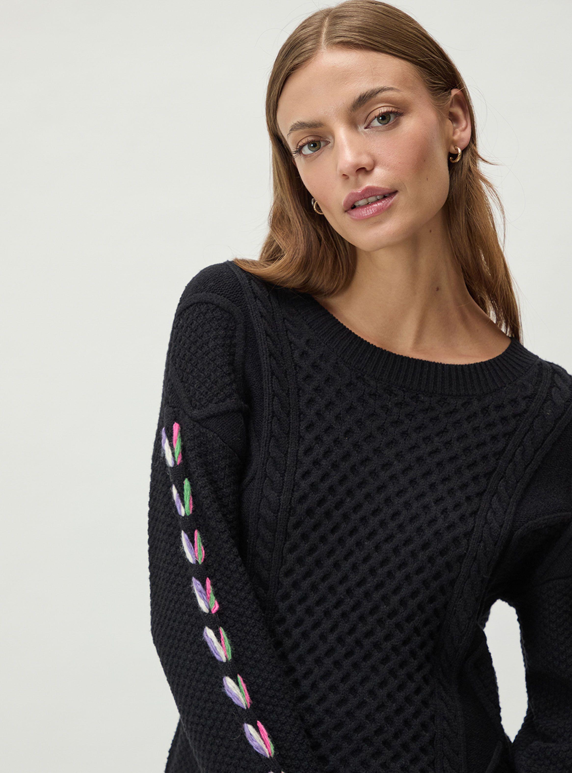 Sweater Liso con Detalles en Mangas-3