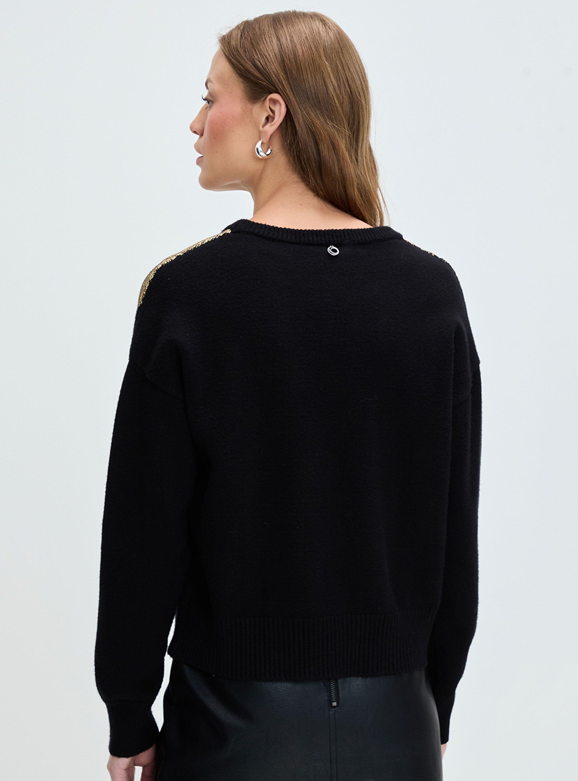 Sweater Liso Corte Print Manga Larga-1