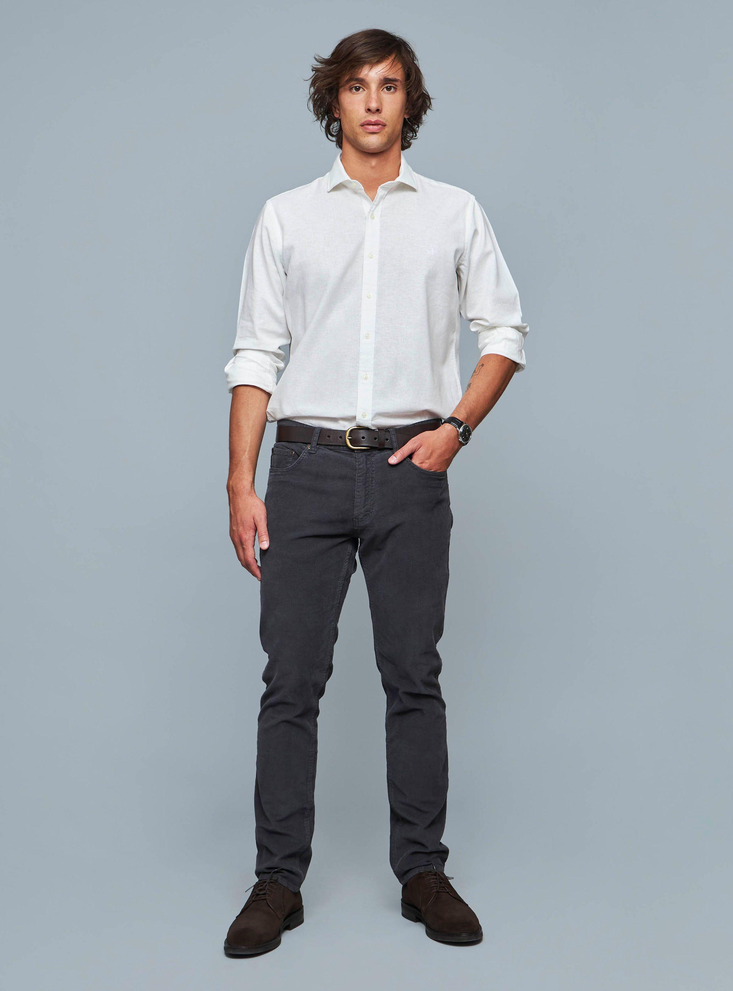 Camisa Liso Manga Larga Casual-3