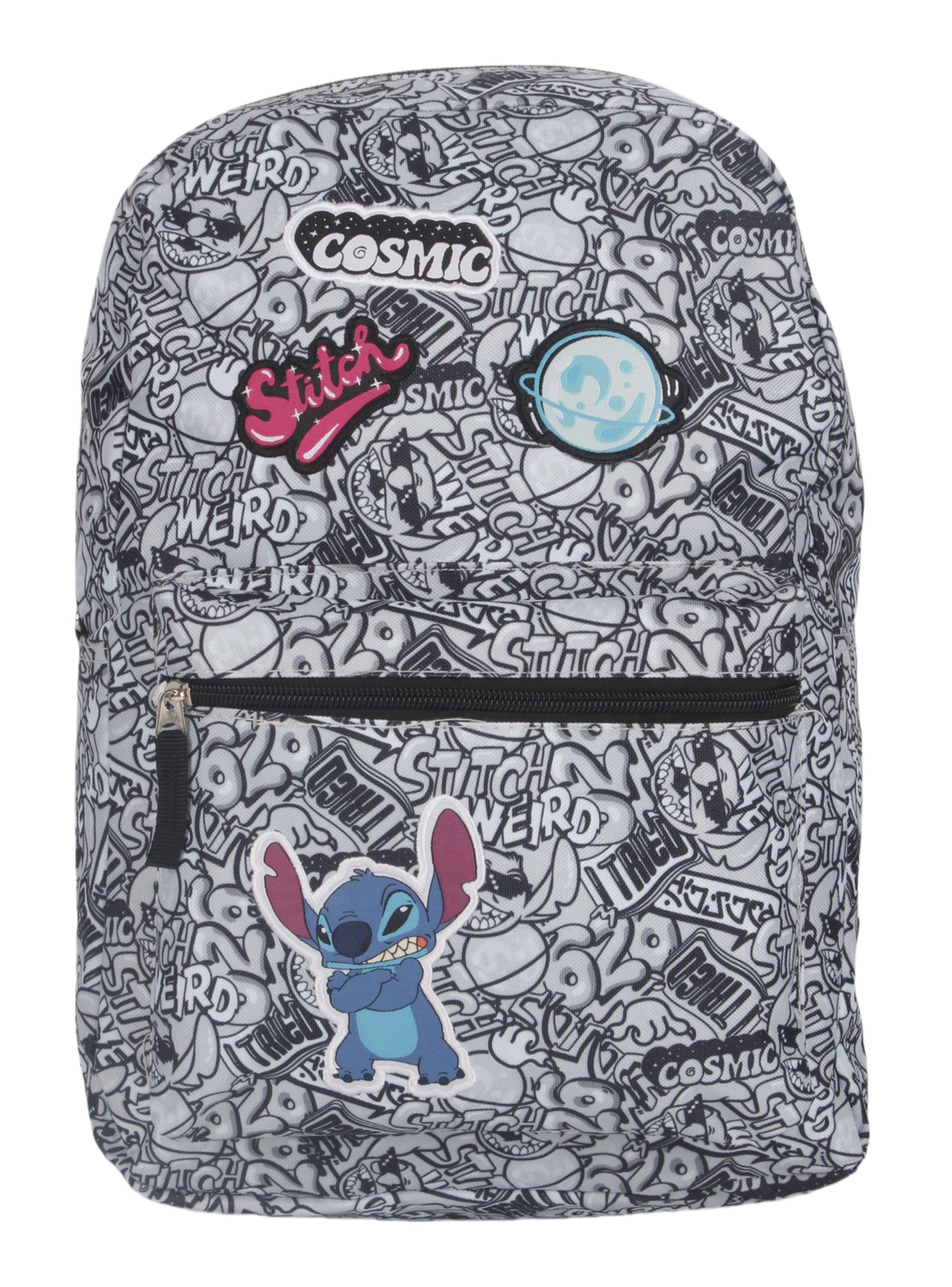 Mochila Juvenil Stich Parches Gris-0