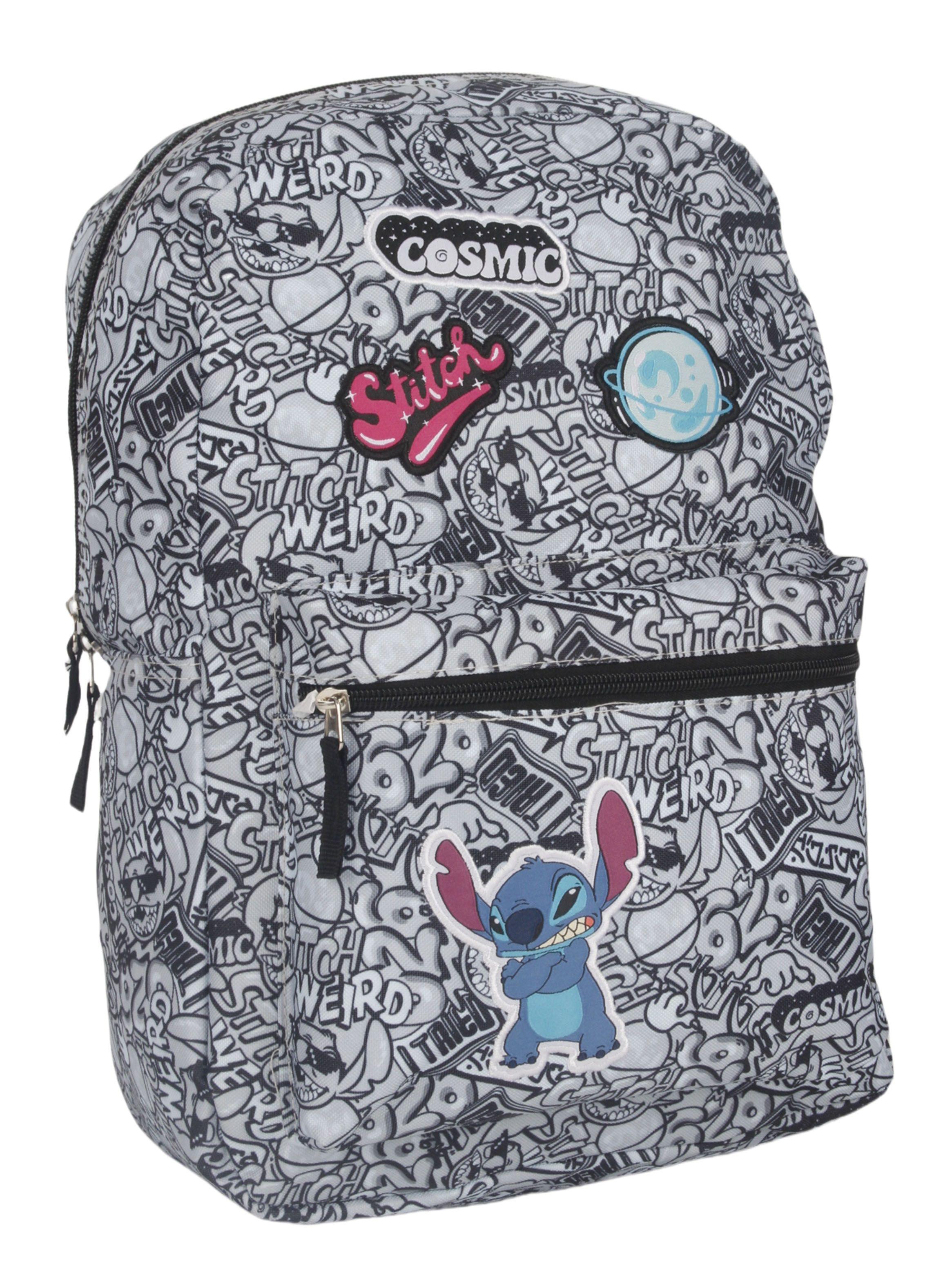 Mochila Juvenil Stich Parches Gris-2