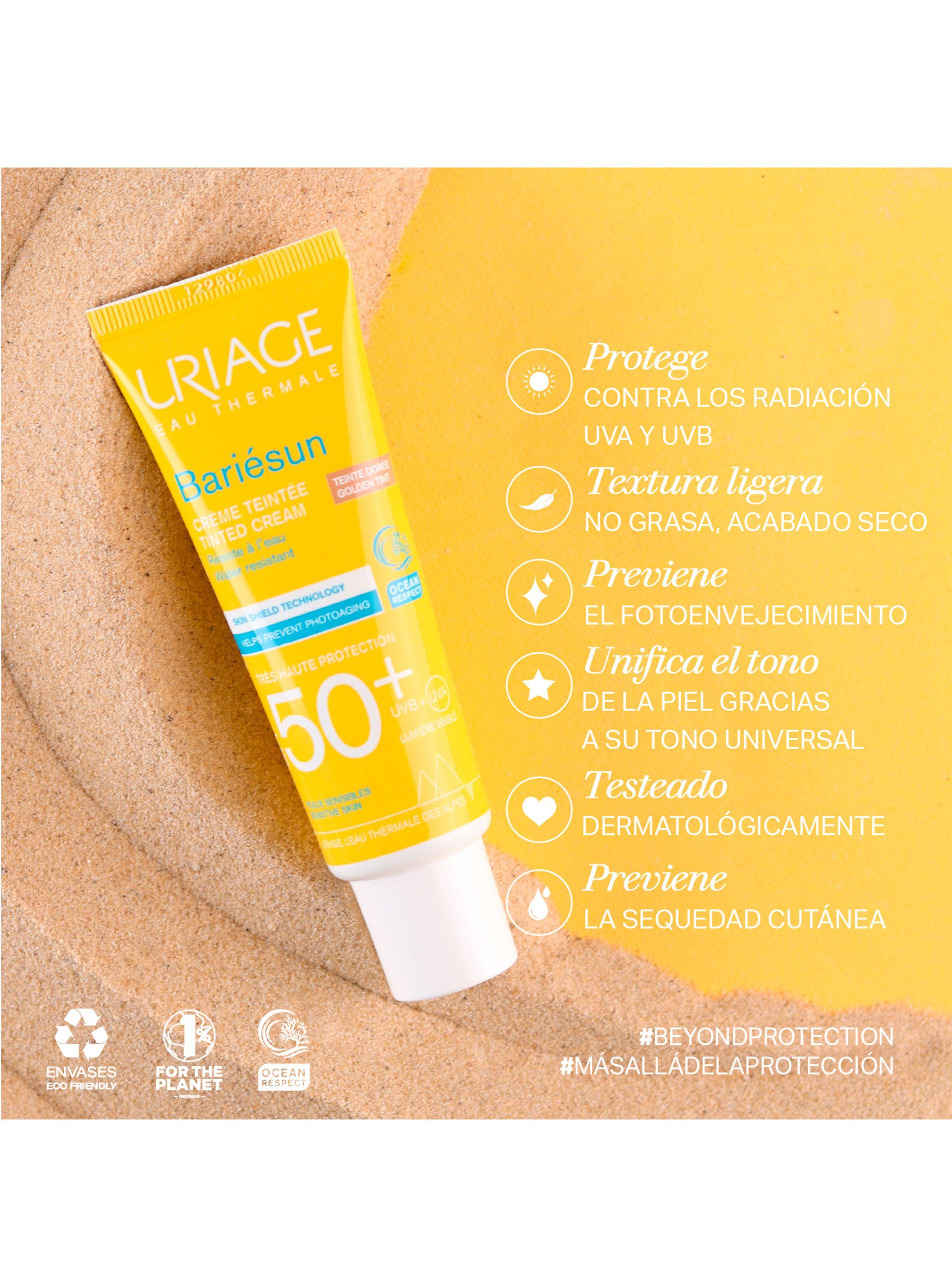 Protector Solar Bariésun Crema Color Dorado SPF50+ 50ml Uriage-4