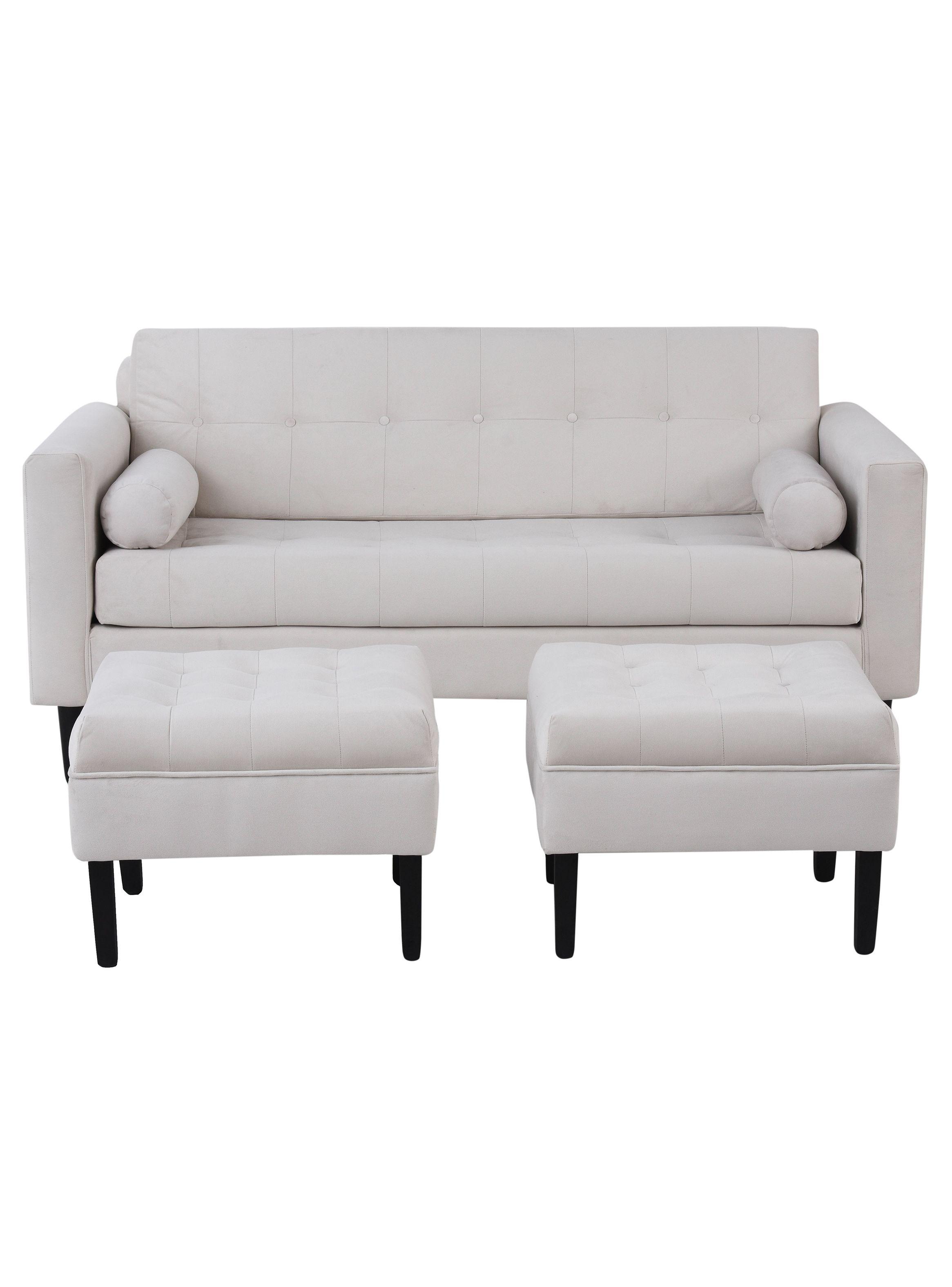 Sofá Retro 3C + 2 Poufs Felpa-0