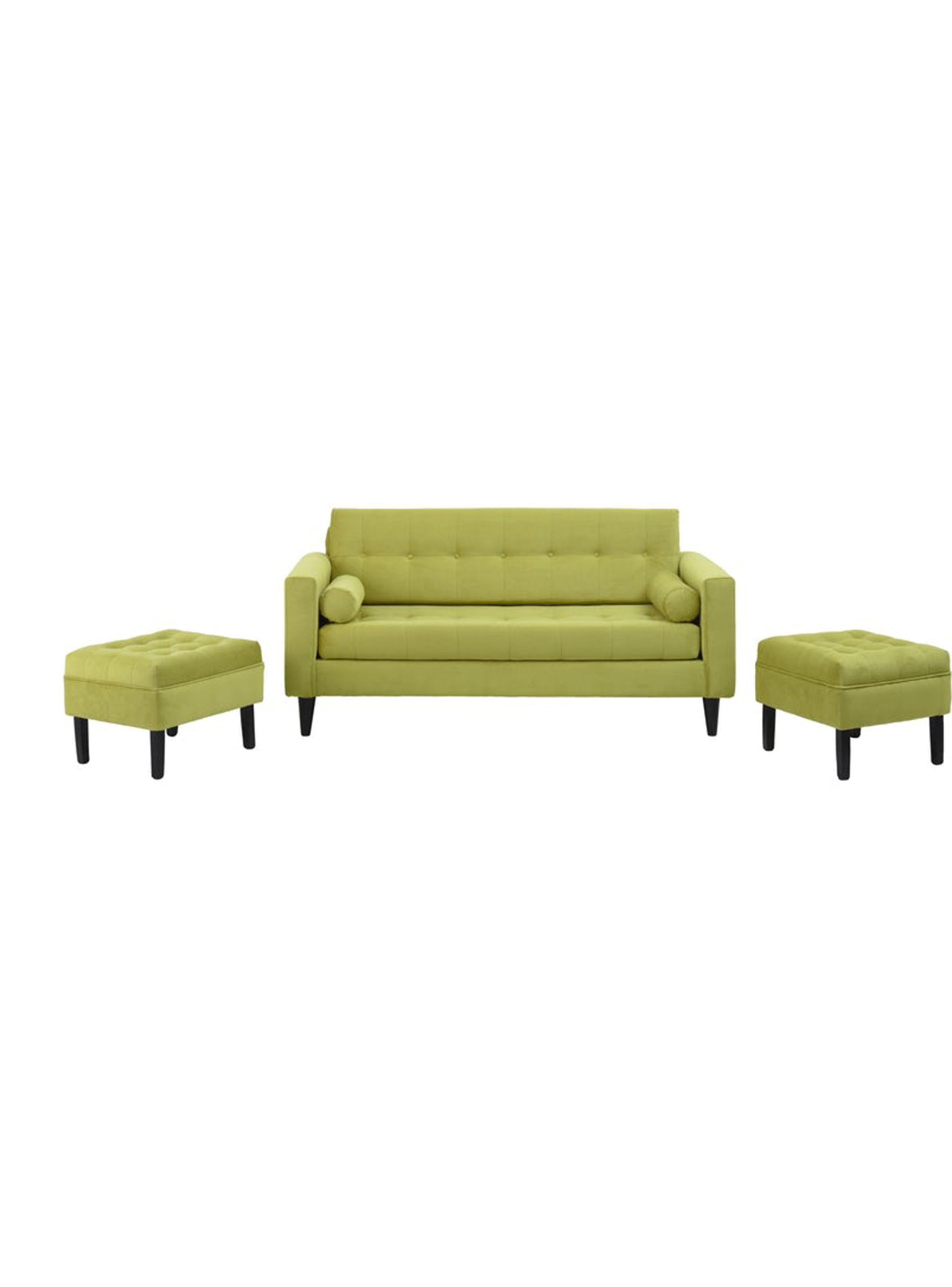Sofá Retro 3C + 2 Poufs Felpa-1