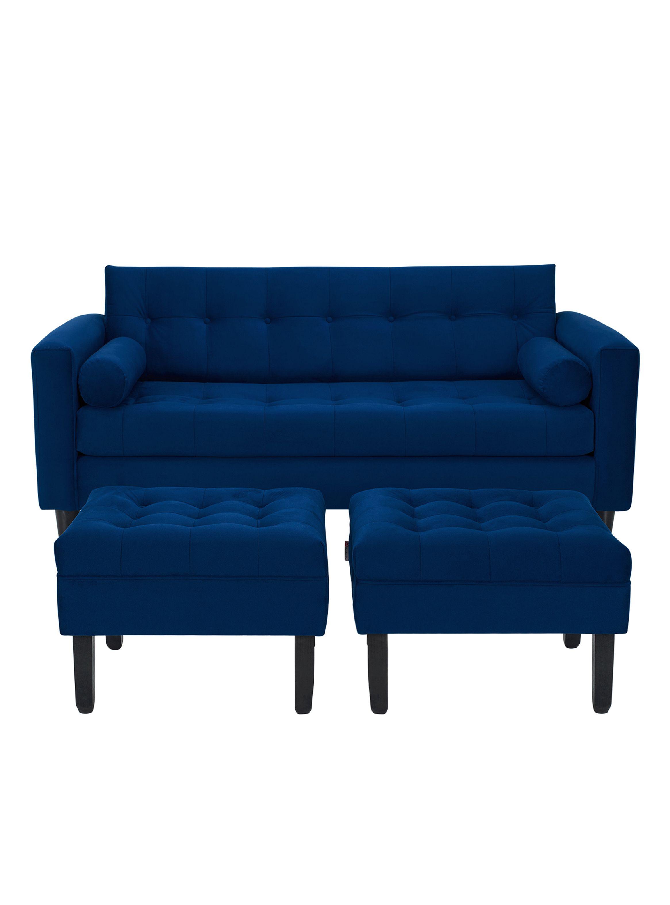 Sofá Retro 3C + 2 Poufs Felpa-0