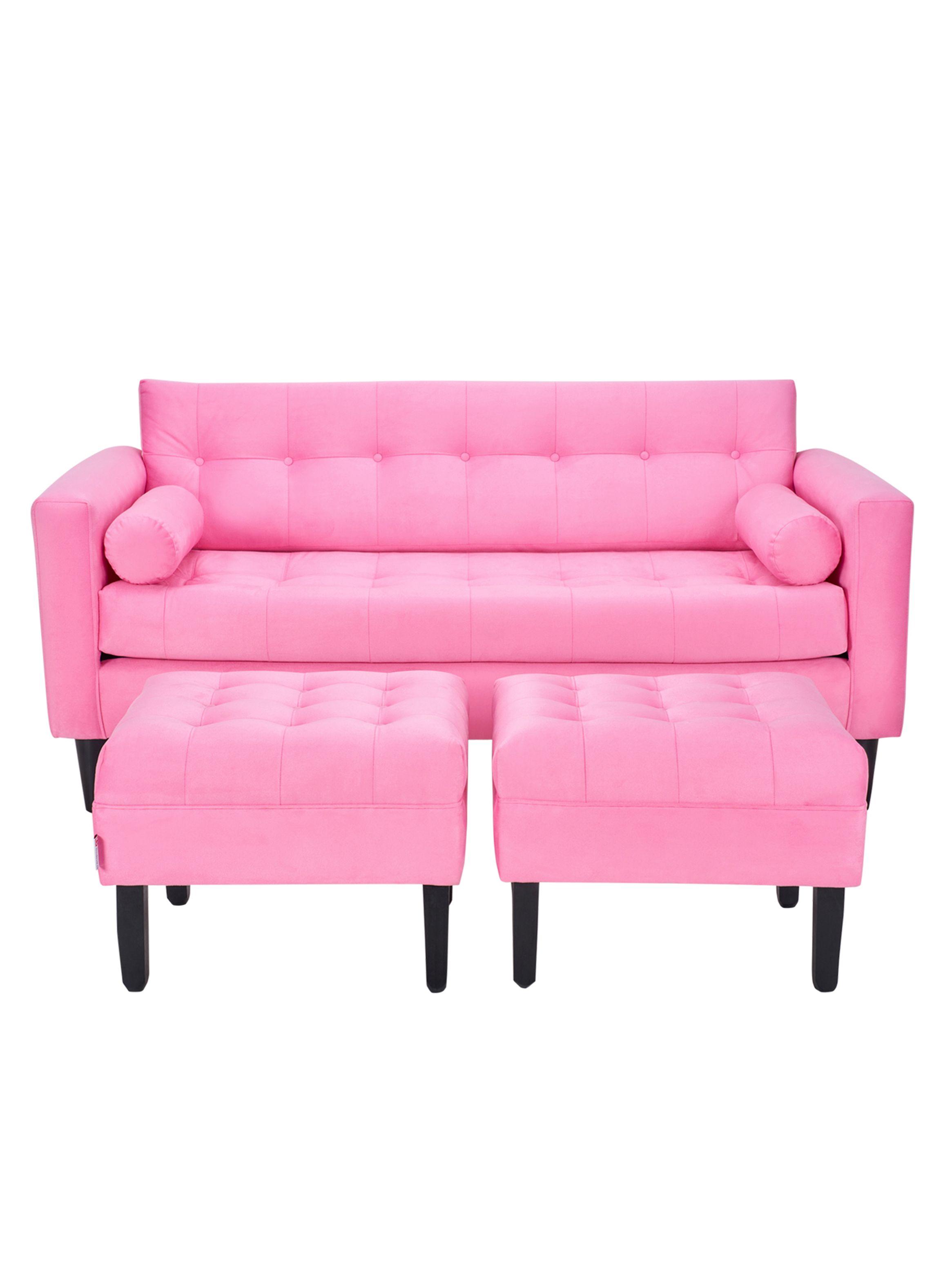 Sofá Retro 3C + 2 Poufs Felpa-0