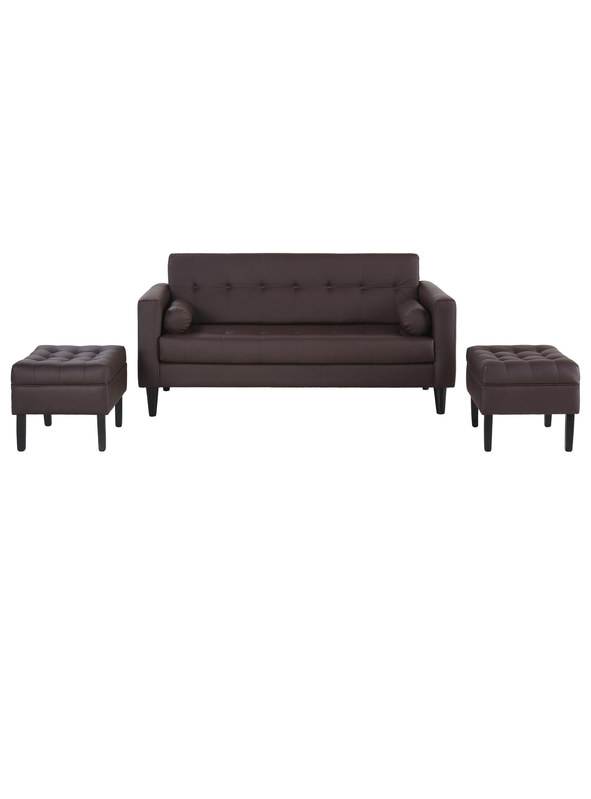 Juego de Living Retro Sofá 3C + 2 Poufs Bodevir-1