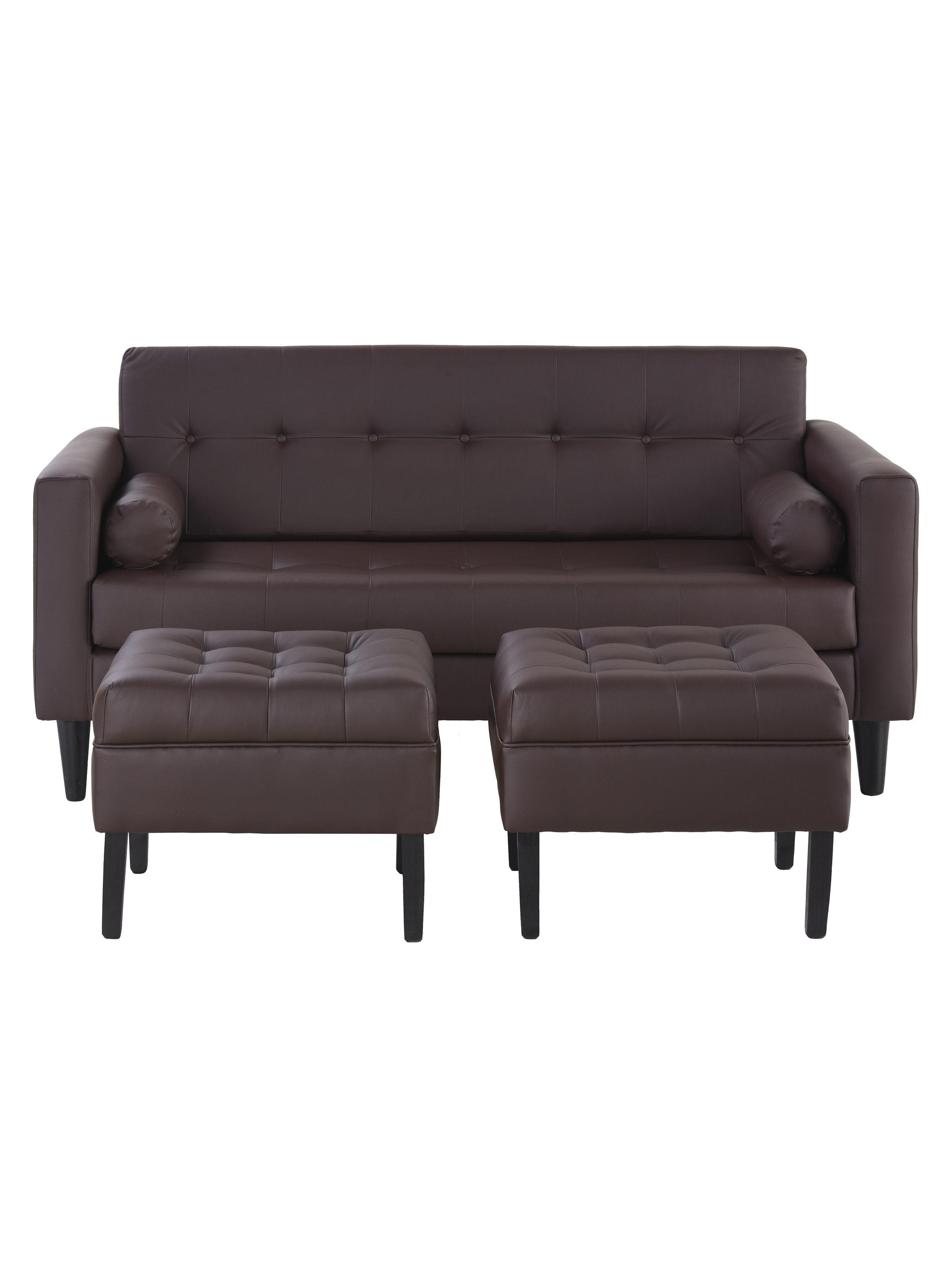 Juego de Living Retro Sofá 3C + 2 Poufs Bodevir-0
