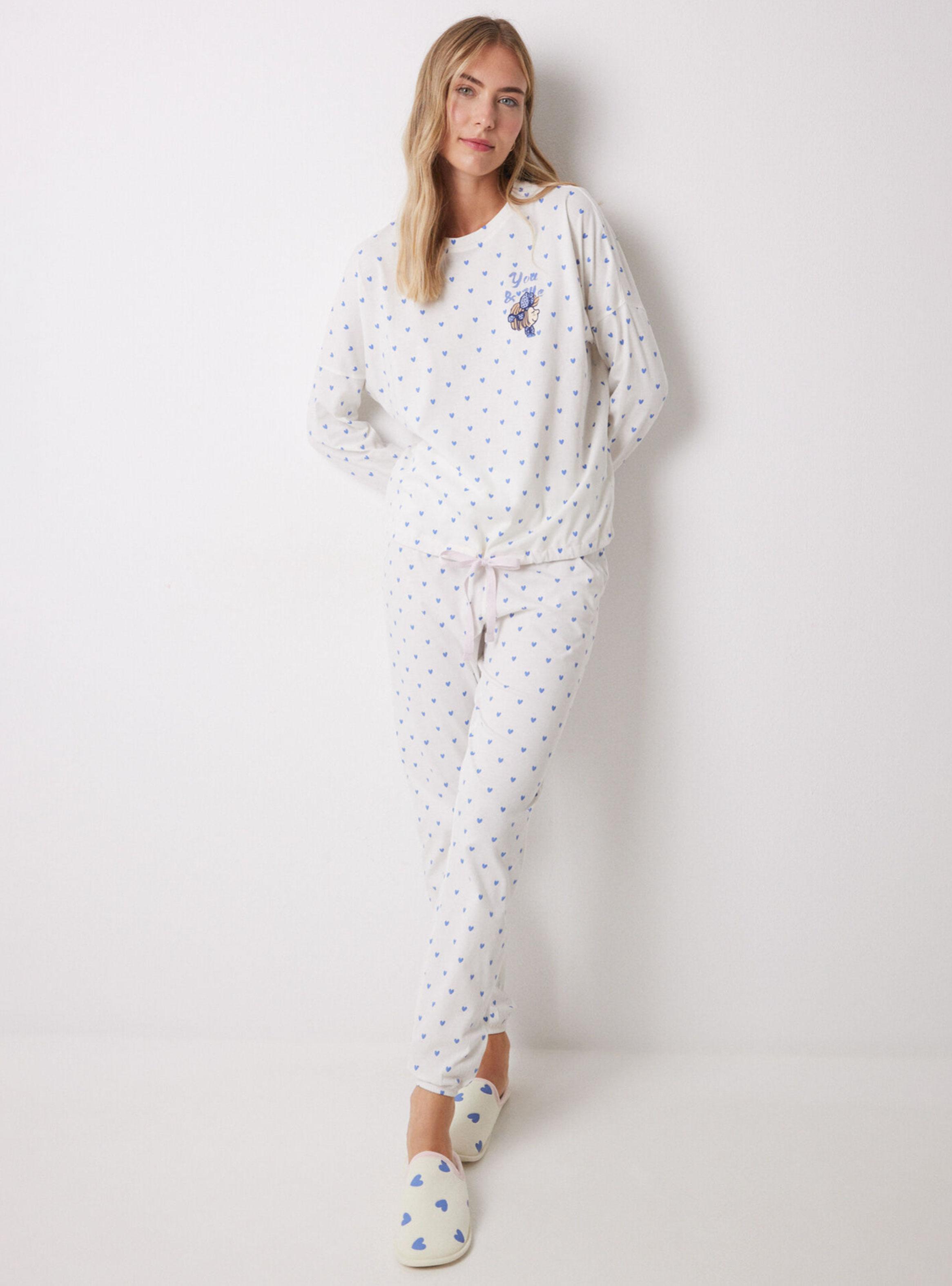 Pijama Largo Algodón Corazones-0