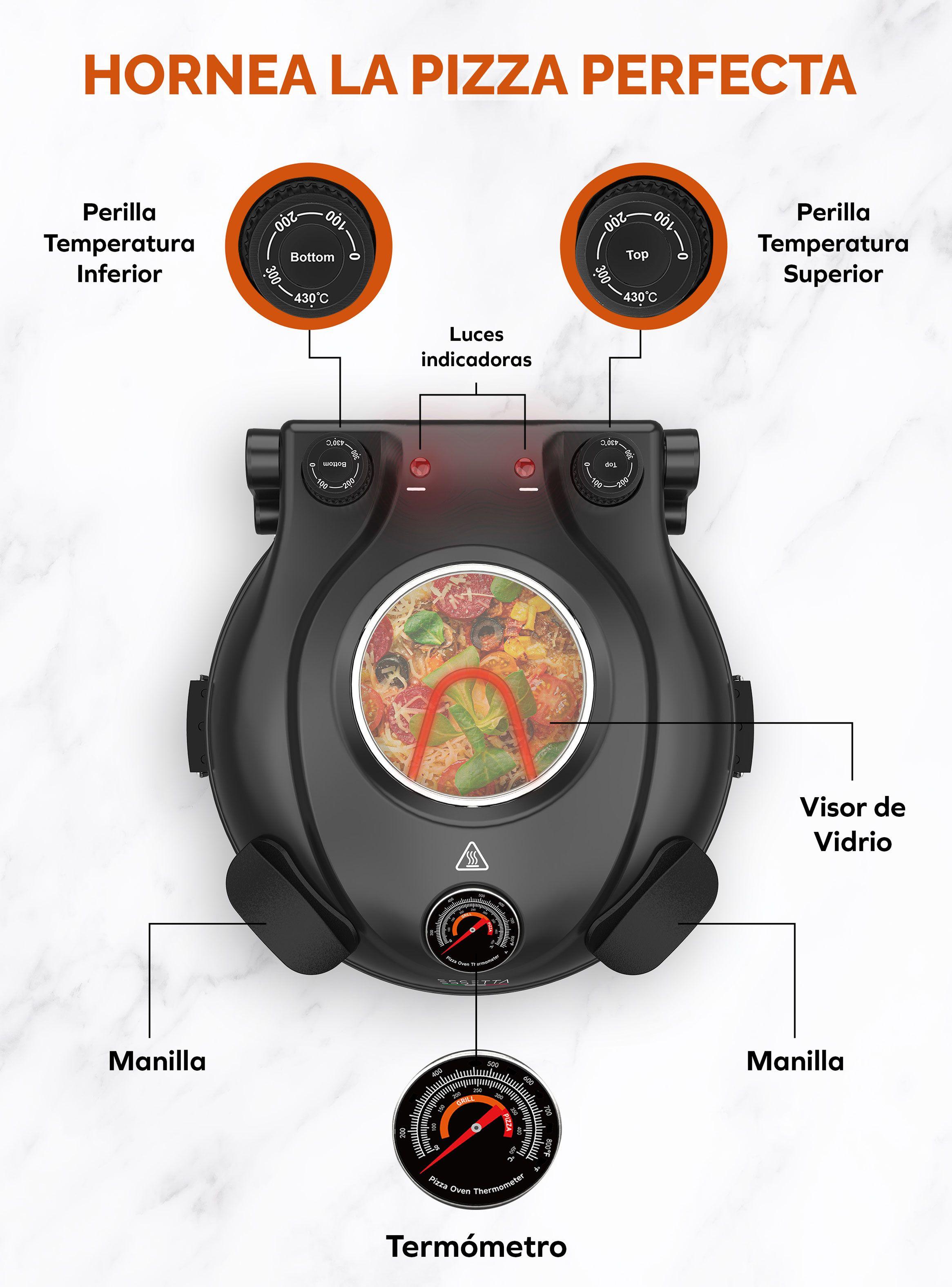Horno Eléctrico para Pizza 1400W con Visor EK-001-2