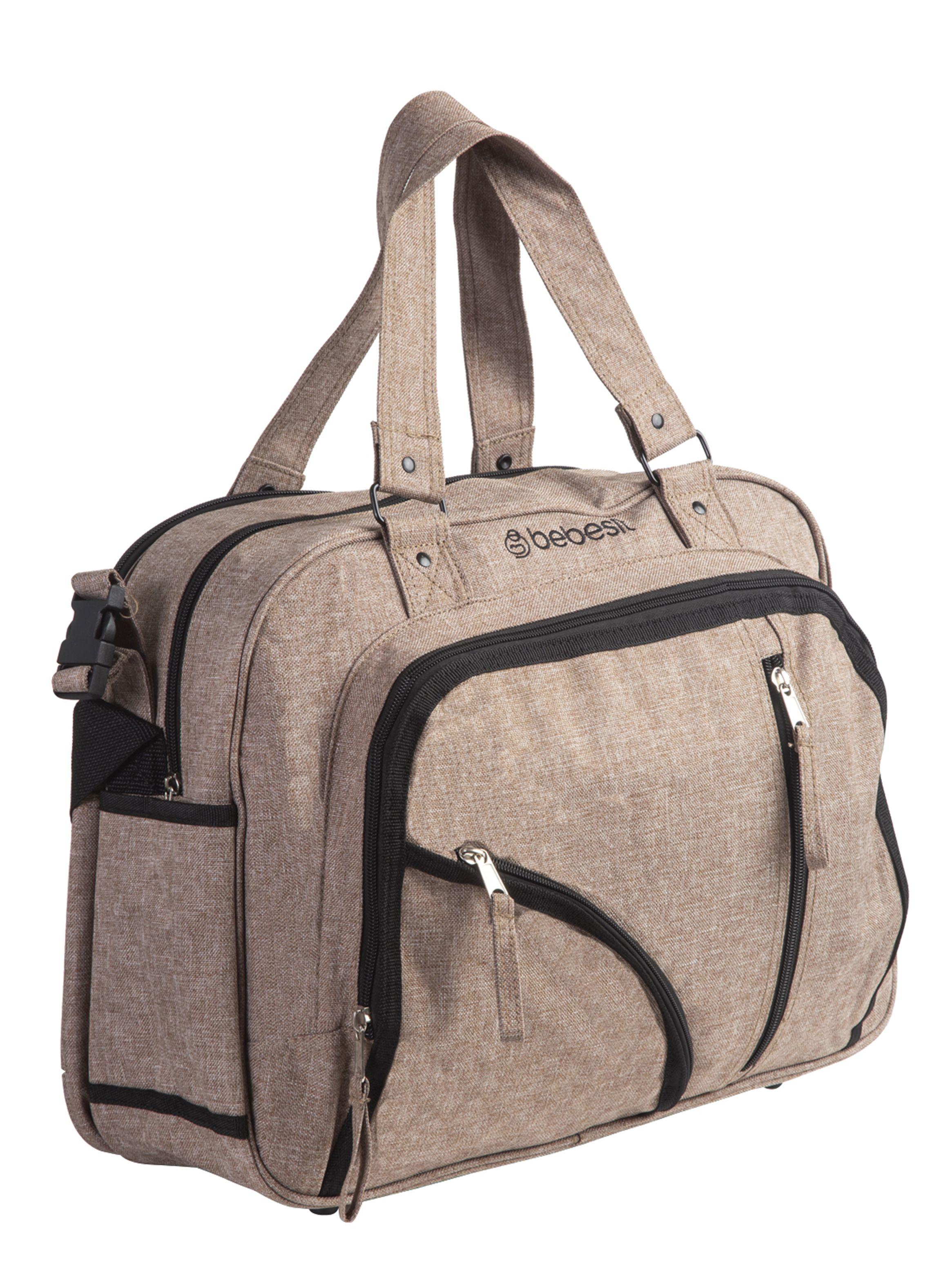 Bolso Maternal Con Porta Mamadera & Mudador Gris Bebesit-3