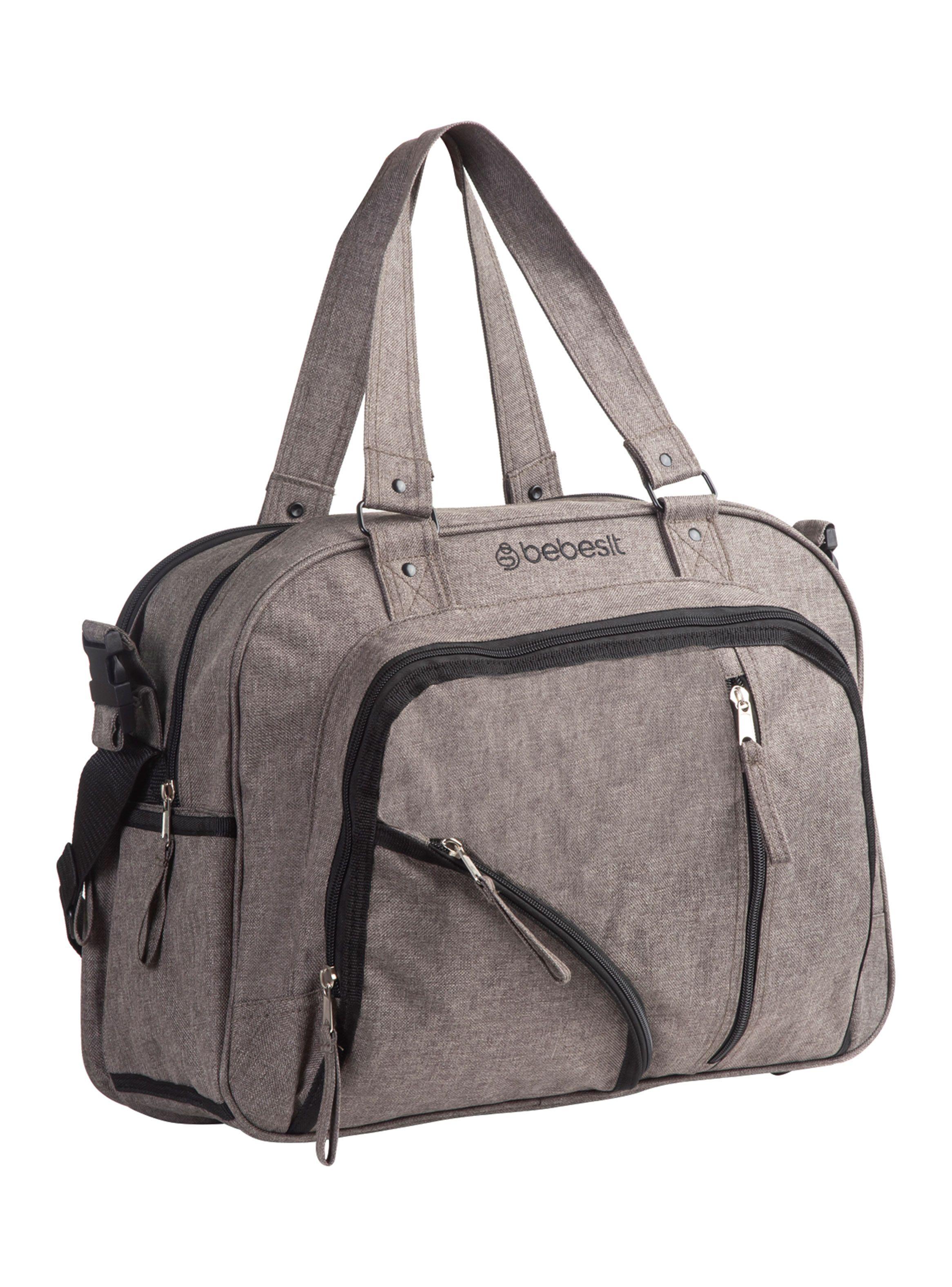 Bolso Maternal Con Porta Mamadera & Mudador Beige Bebesit-1