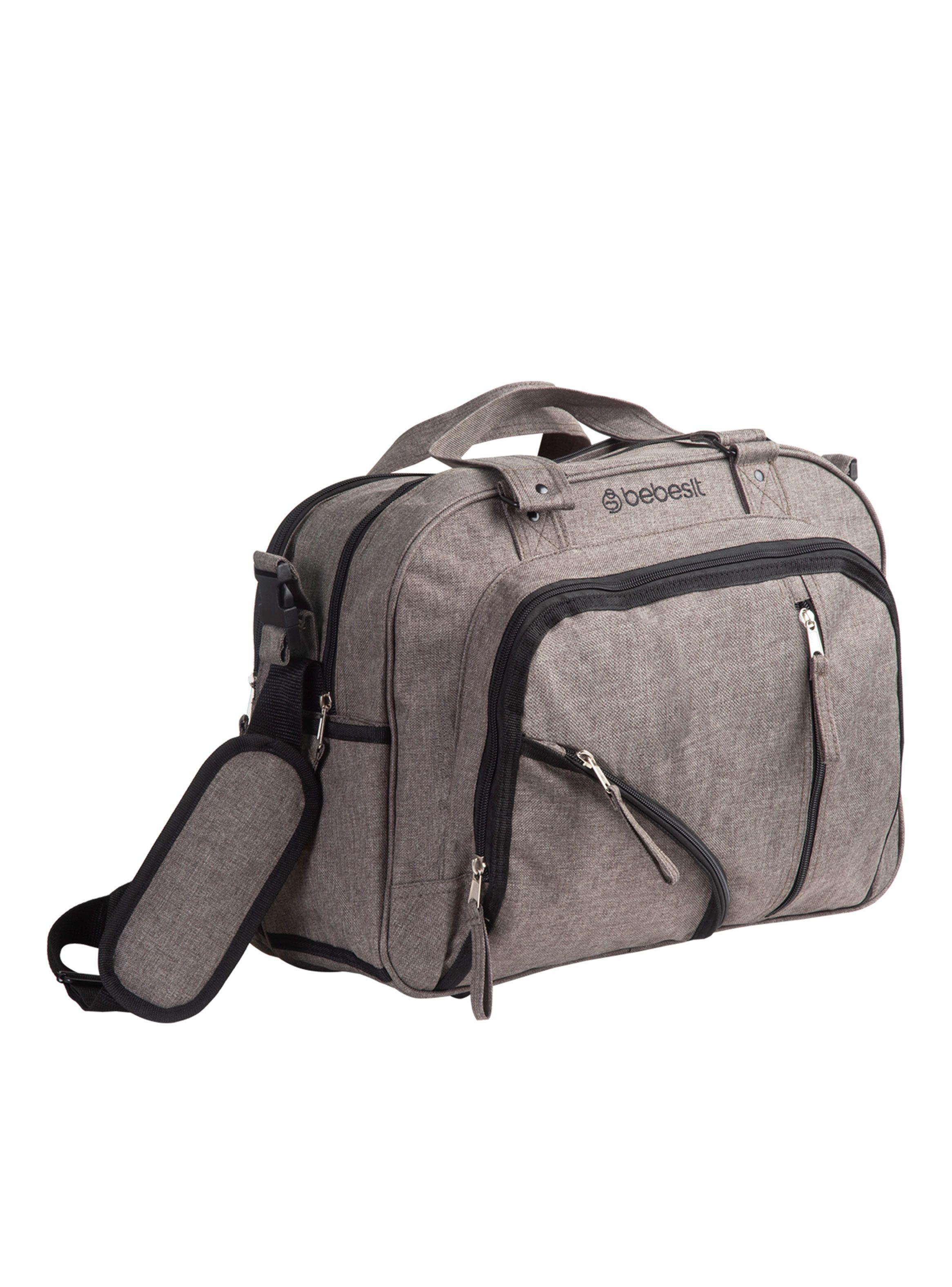 Bolso Maternal Con Porta Mamadera & Mudador Beige Bebesit-2
