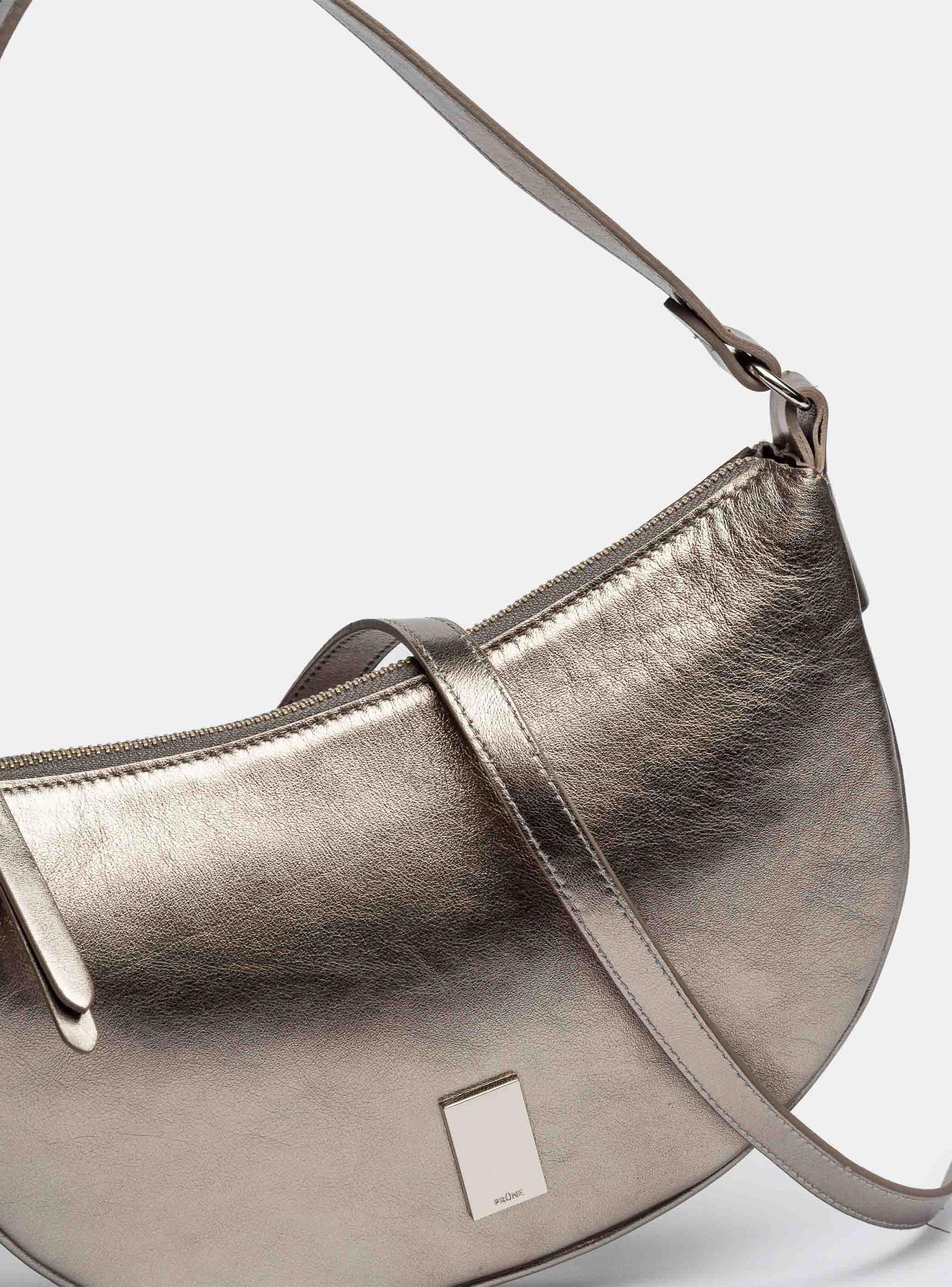 Cartera al Hombro Lua en Cuero Graneado Metalizado-2