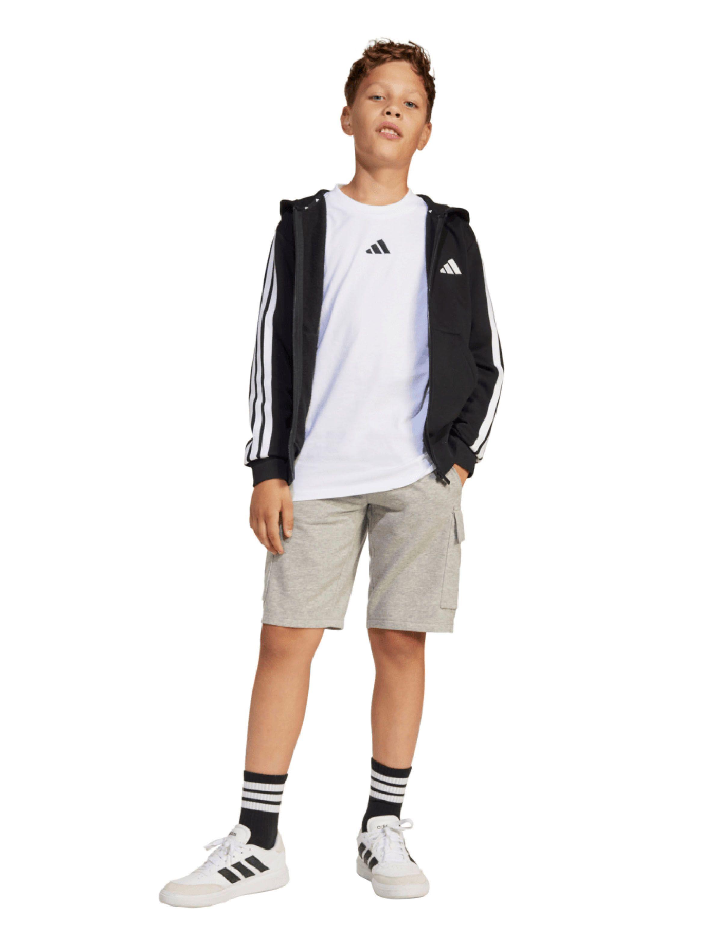 Polerón Essentials 3 Stripes Hoodie Kids-5