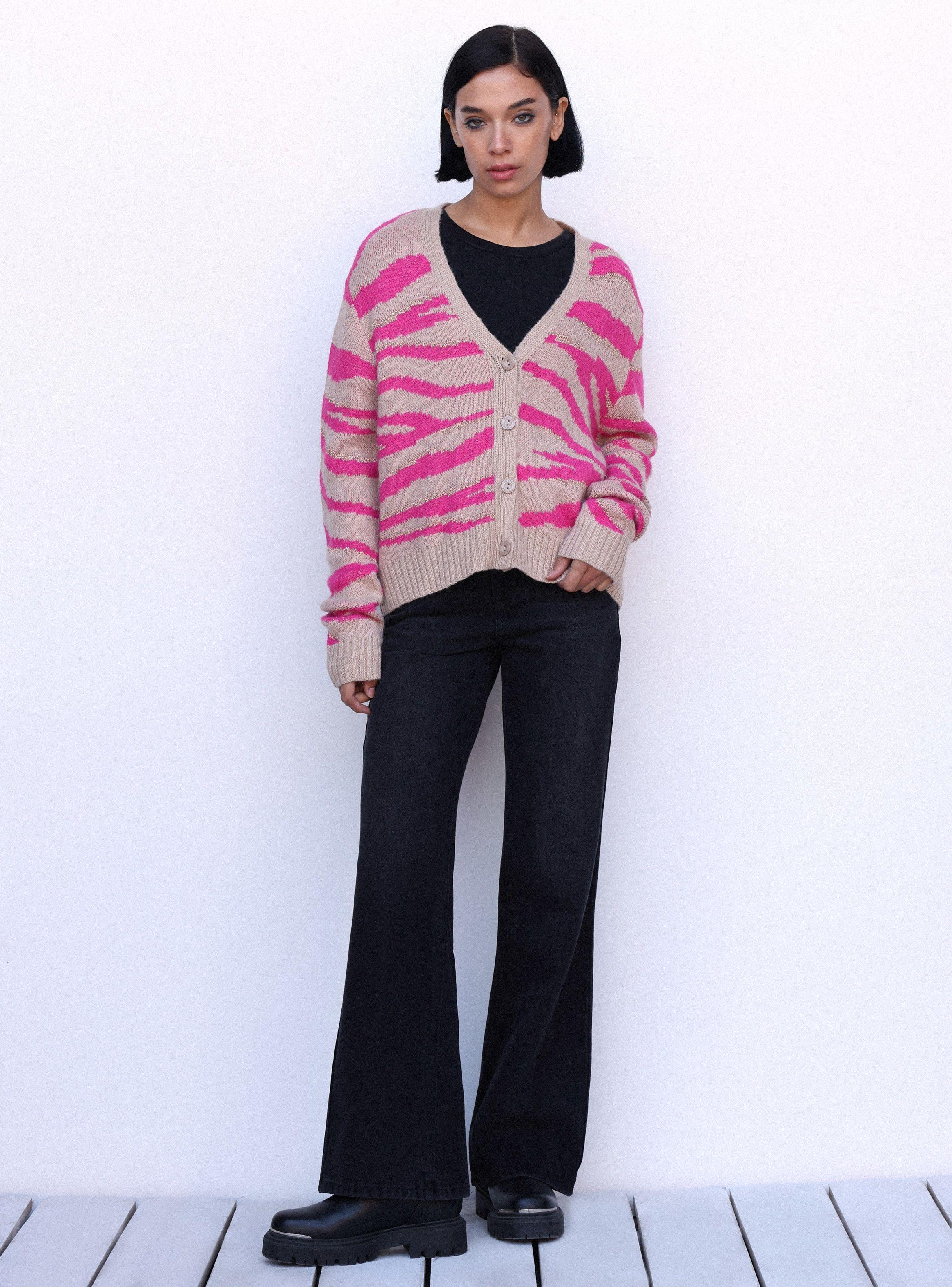 Chaleco Tejido Diseño Animal con Lurex-3