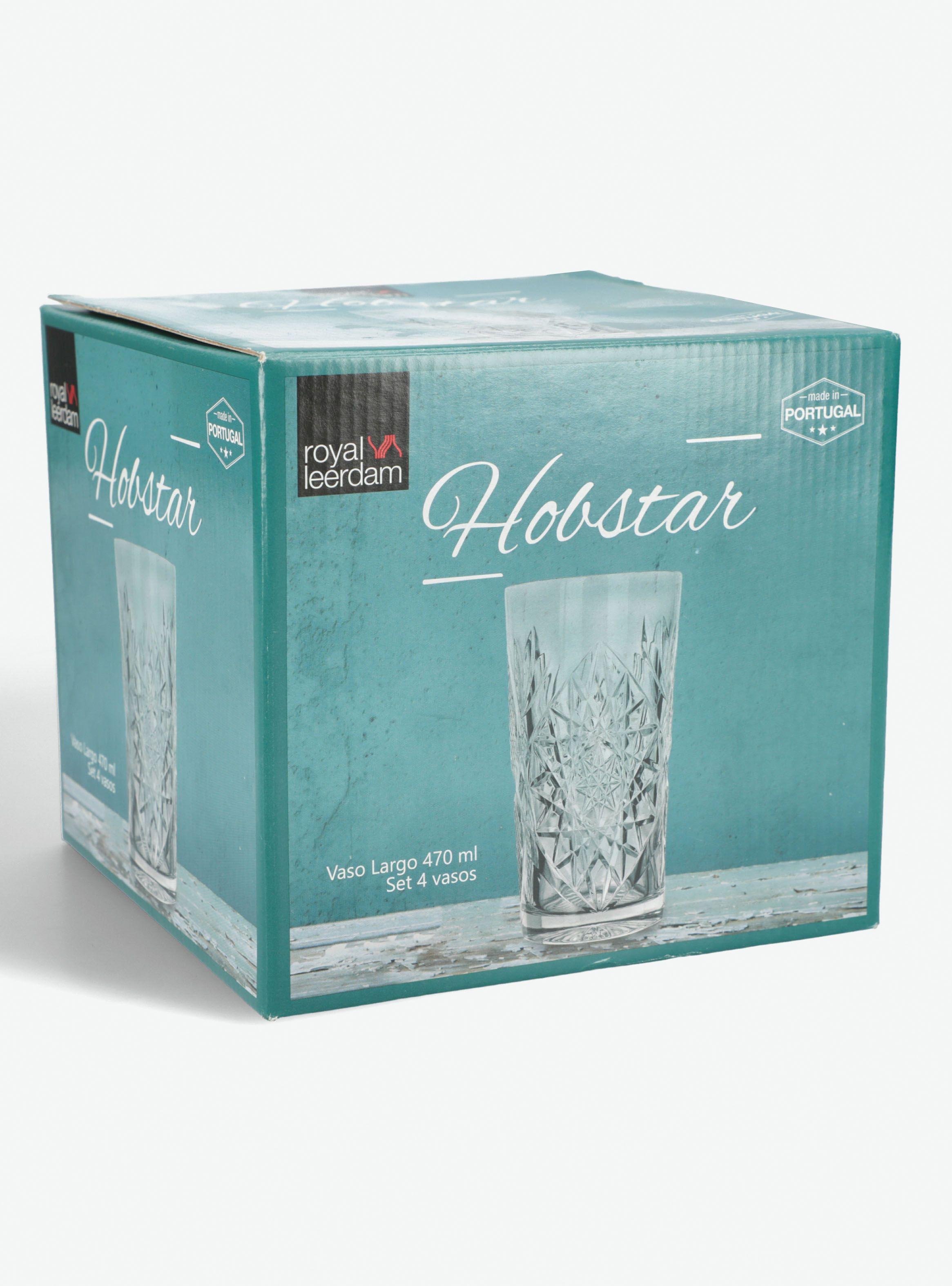 Set 4 Vasos Largos Hobstar Libbey-1