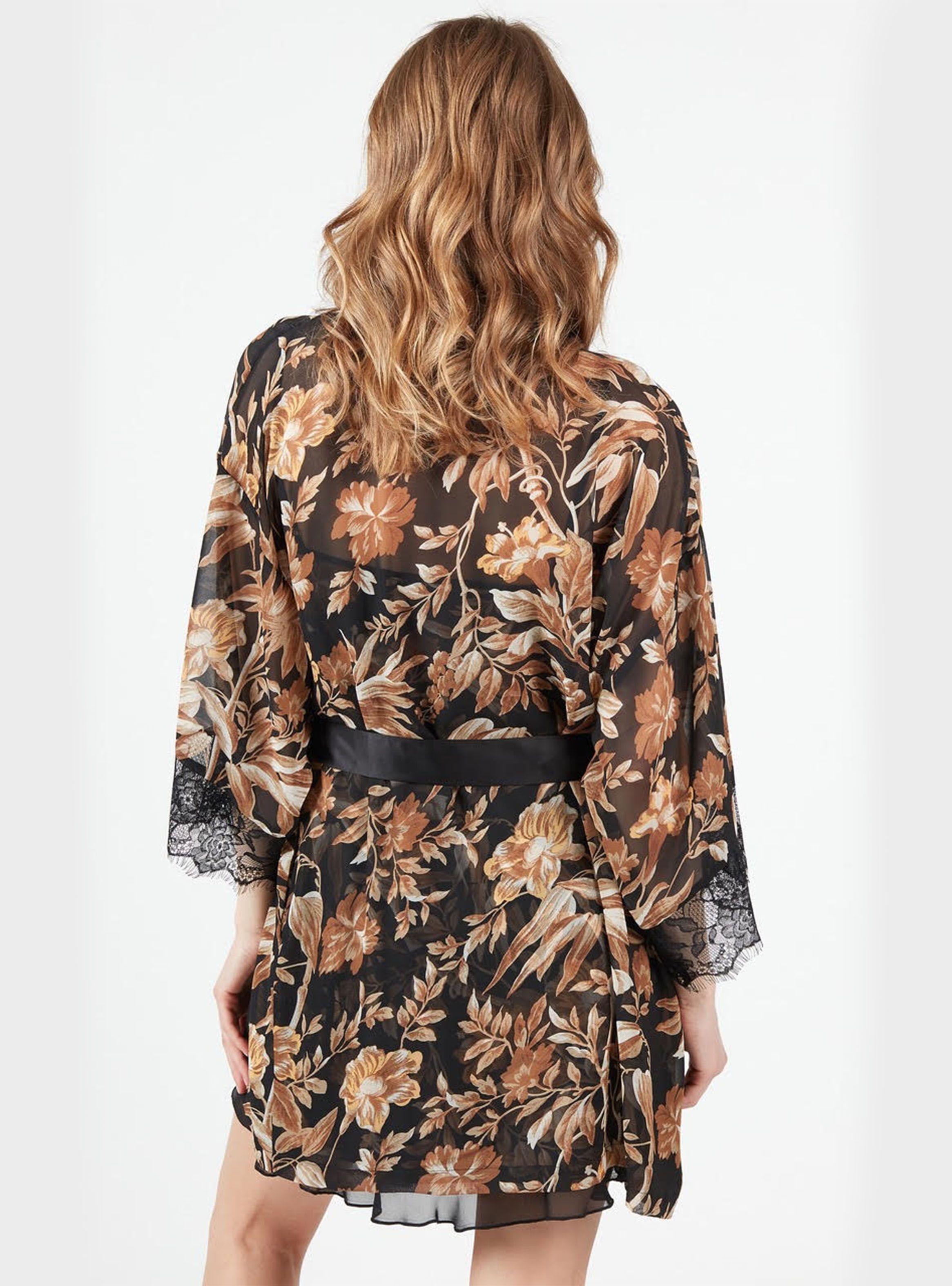 Bata Manga Larga con Lazo en La Cintura y Bolsillos-1