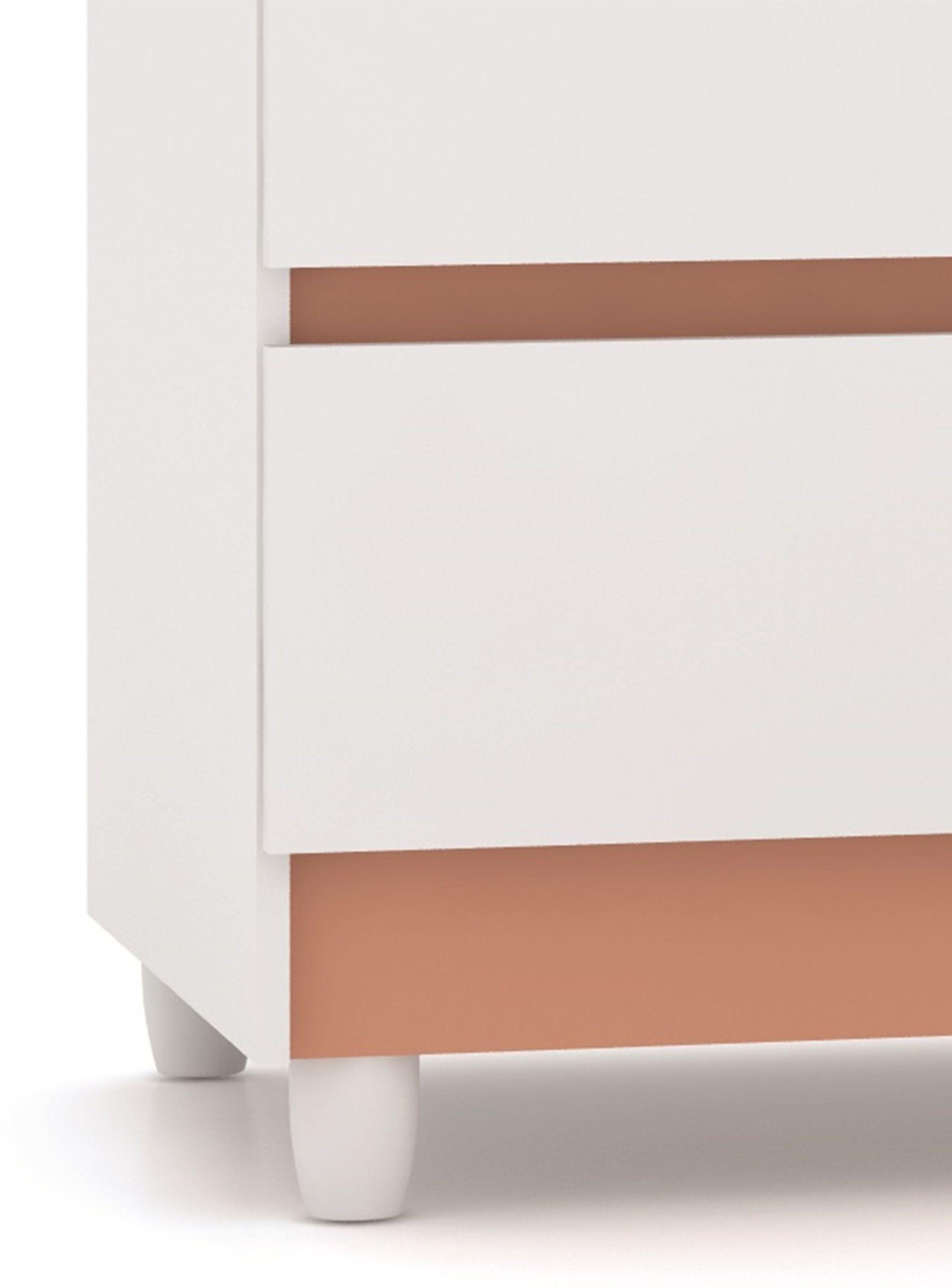 Cómoda Río 4 Cajones Blanco Rosa-2