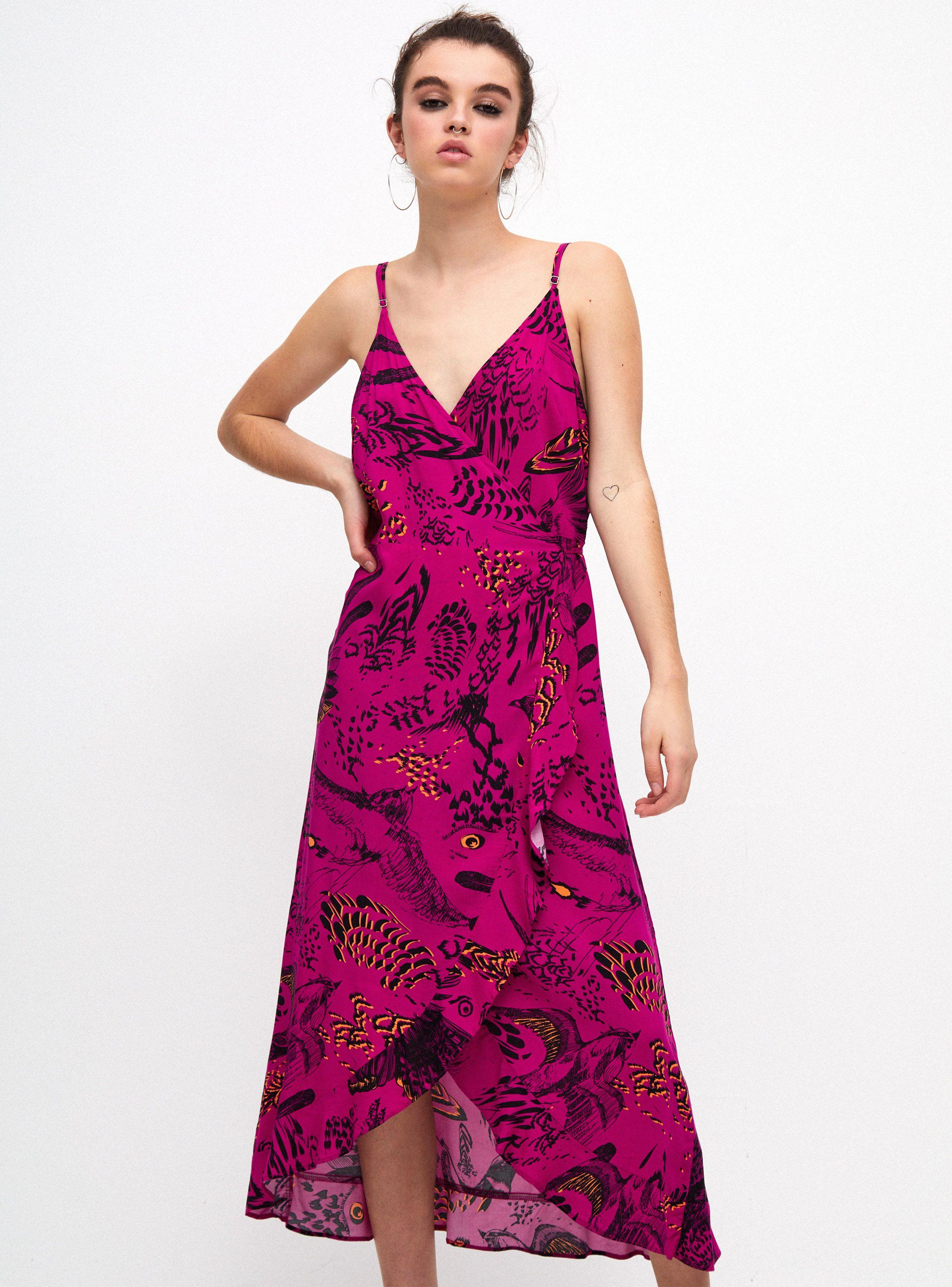 Vestido Wrap Estampado Corte V-0