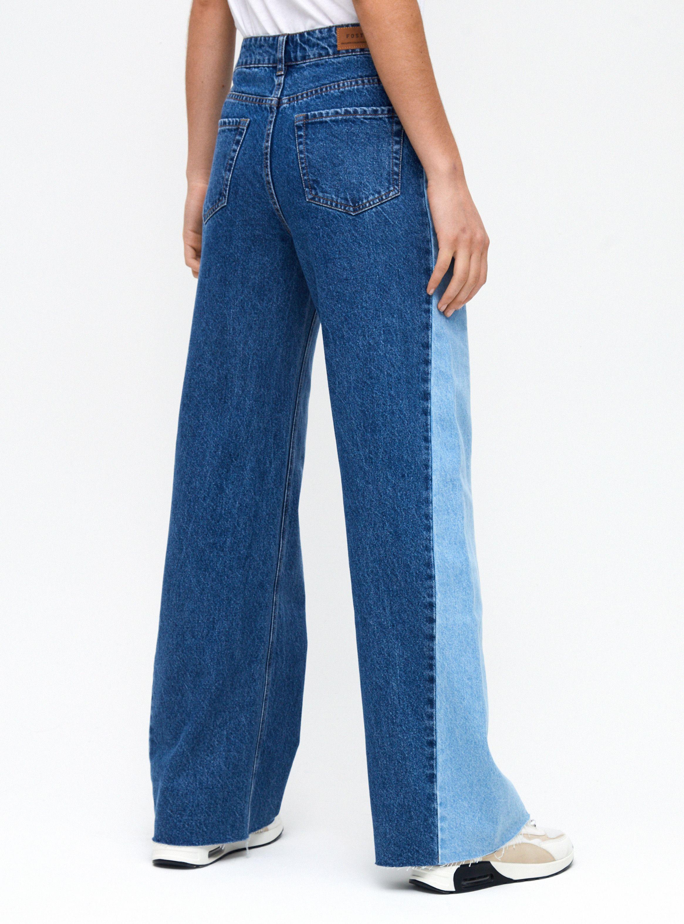 Jeans Wide Leg Bi Tono-1