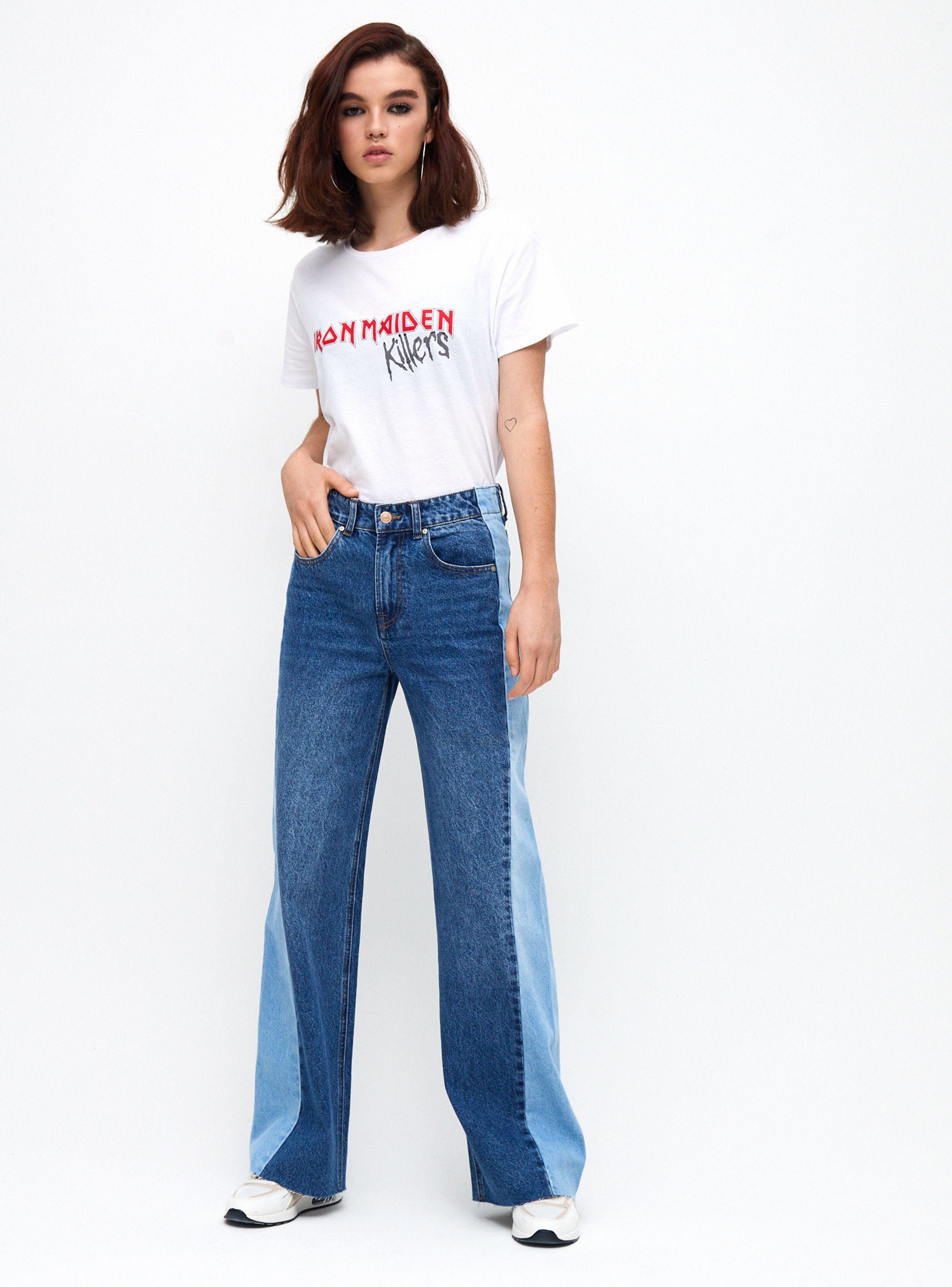 Jeans Wide Leg Bi Tono-3