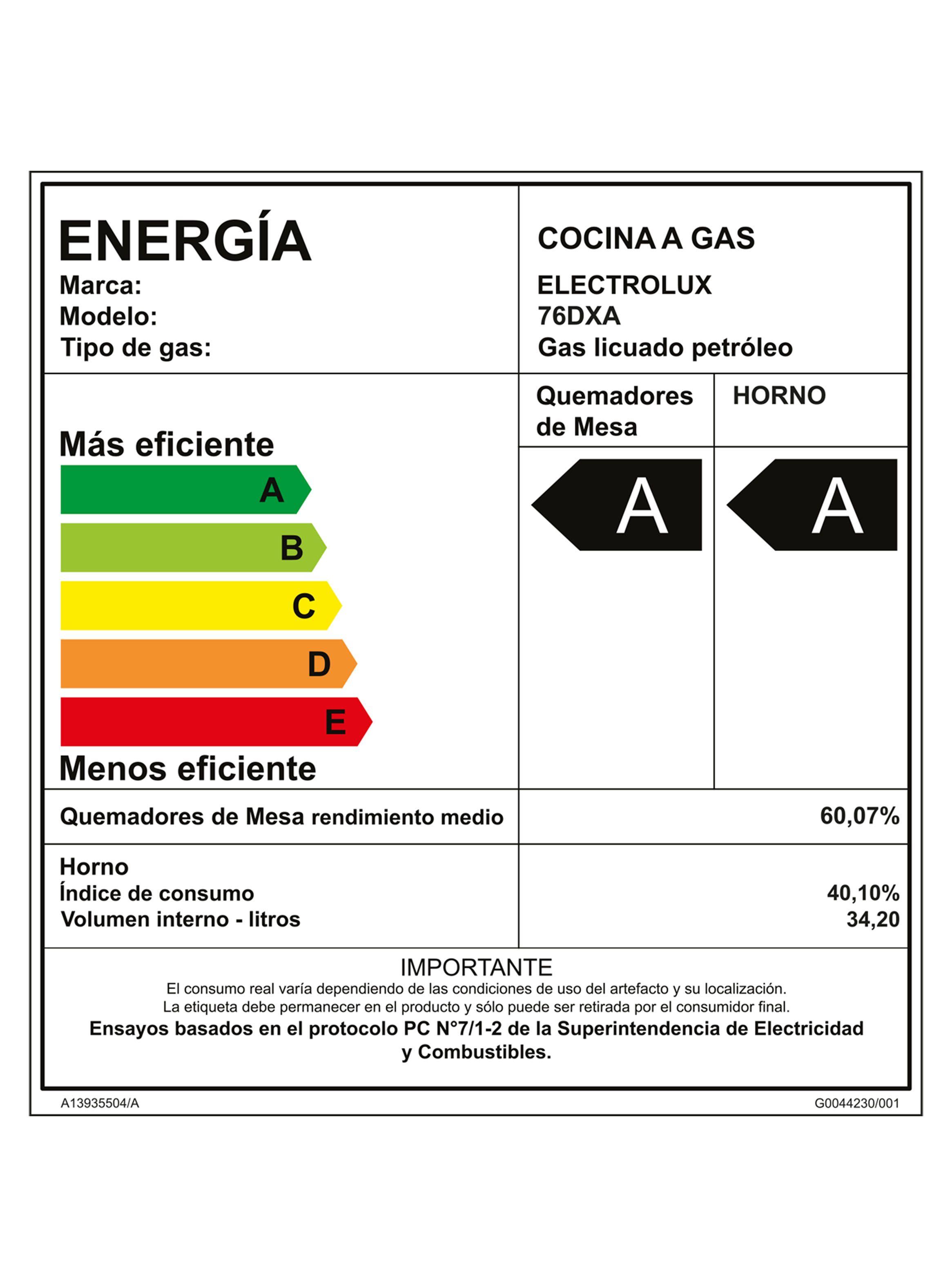 Cocina a Gas 5 Quemadores 76DXA Inox-6