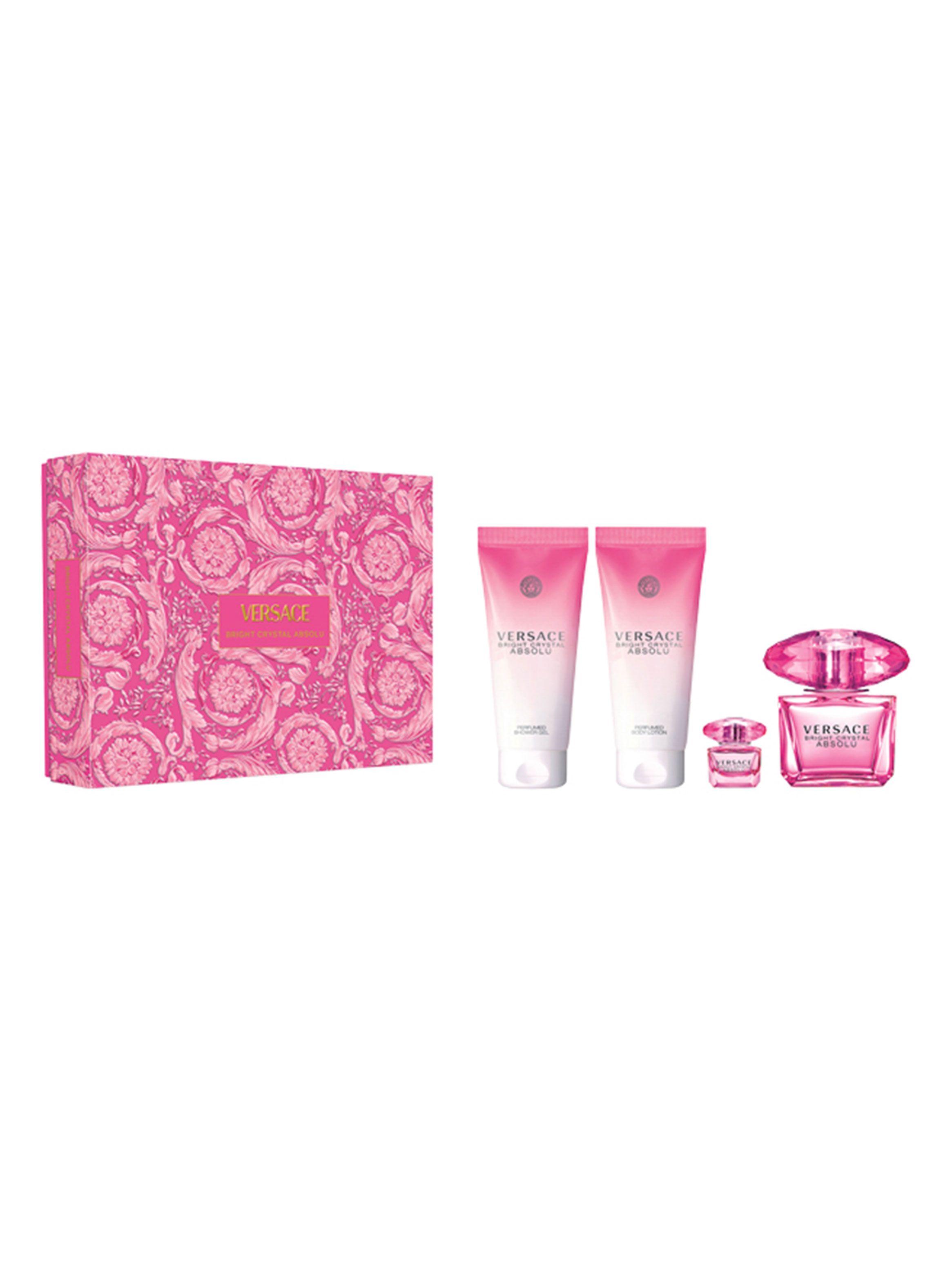 Set Perfume Bright Crystal Absolu EDP Mujer 90 ml + Body Lotion 100 ml + Shower Gel 100 ml + Miniatura 5 ml Versace-0