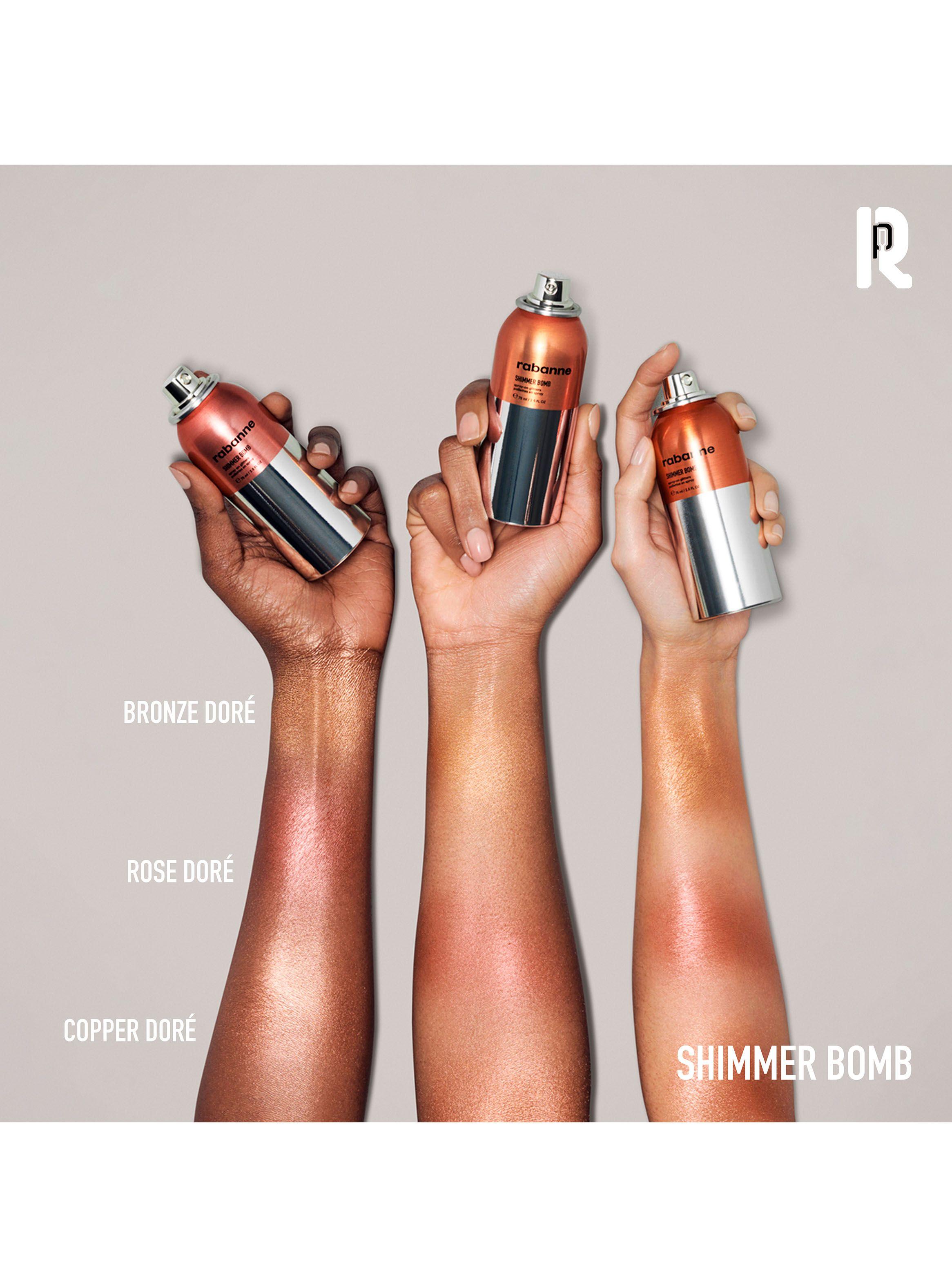 Shimmer Bomb Spray-On Glitters Iluminador en Aerosol Rabanne Bronze Dore-5
