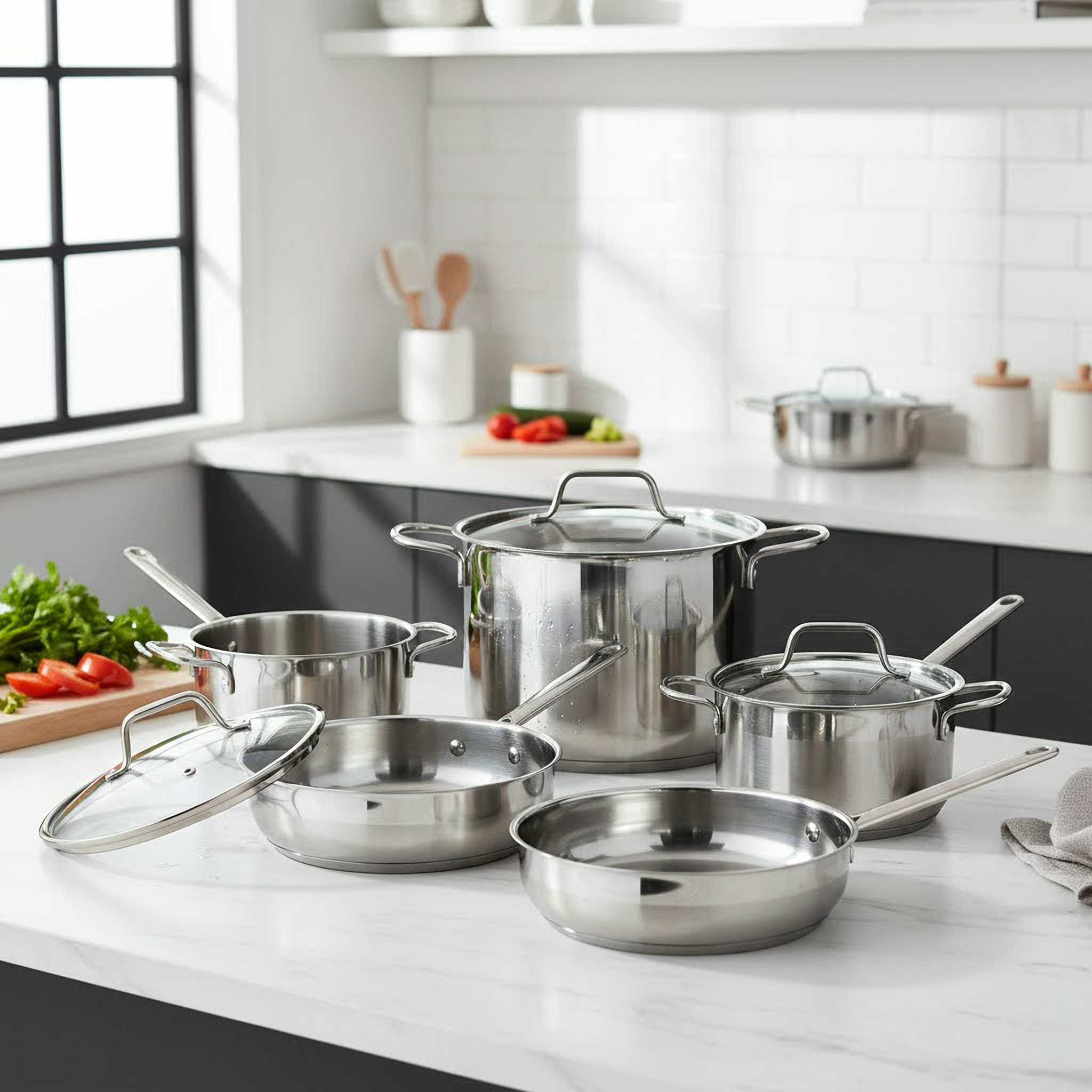 Batería de Cocina Acero Inoxidable 9 Piezas-6