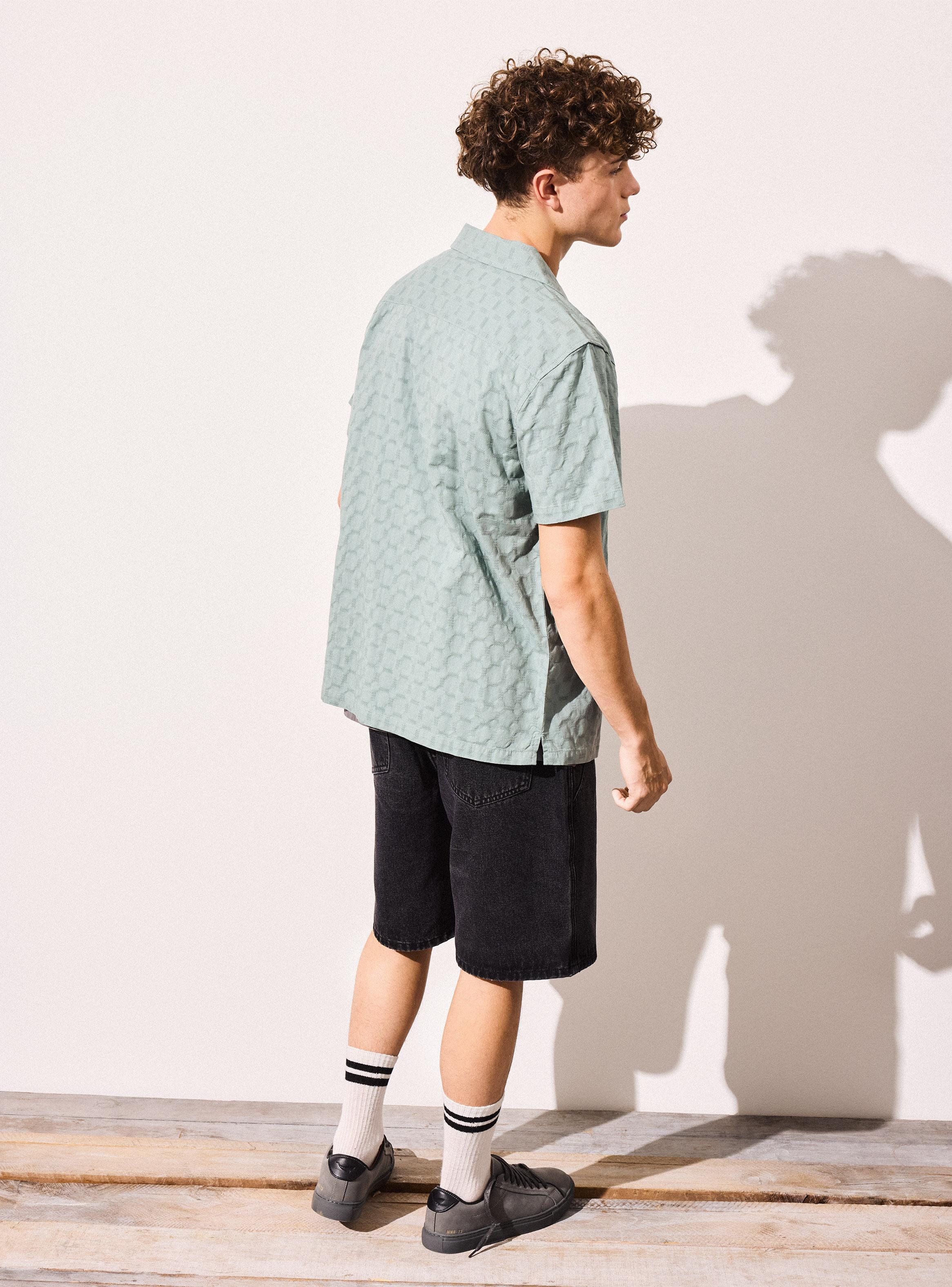 Camisa Tela Diseño Jacquard MC-5