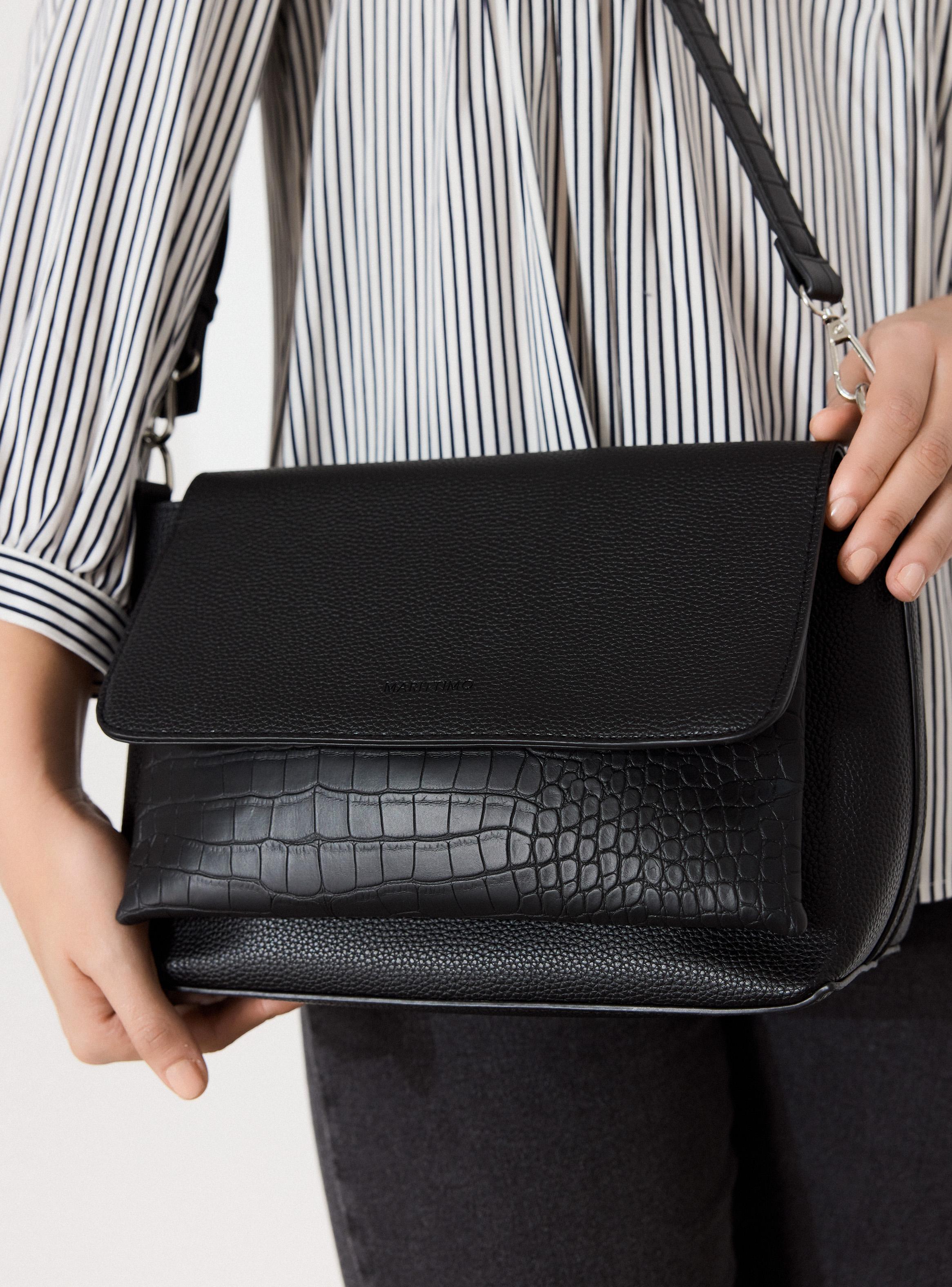 Cartera de Hombro con Detalle Croco-7