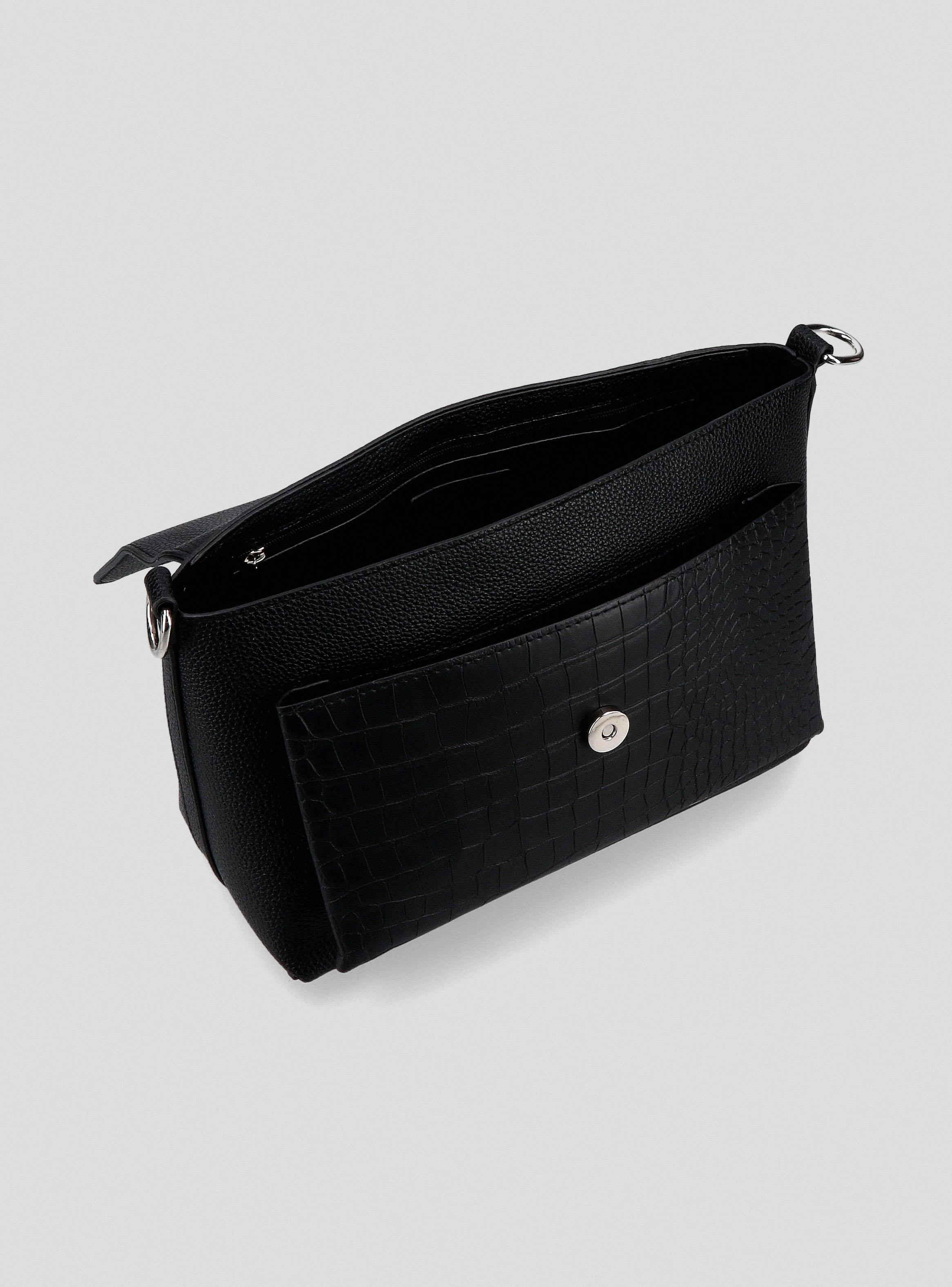 Cartera de Hombro con Detalle Croco-4