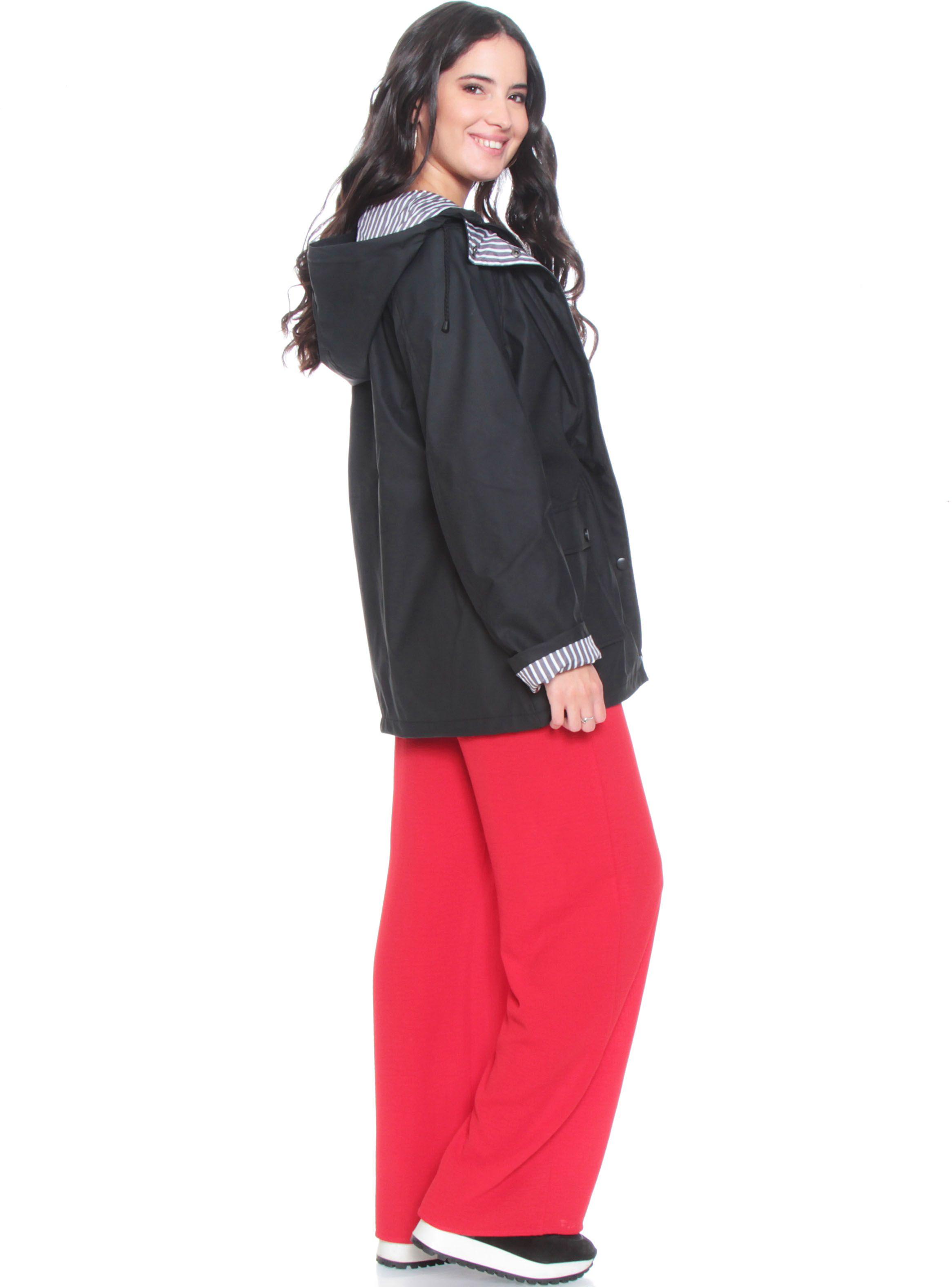 Chaqueta Impermeable con Capucha y Bolsillos-4