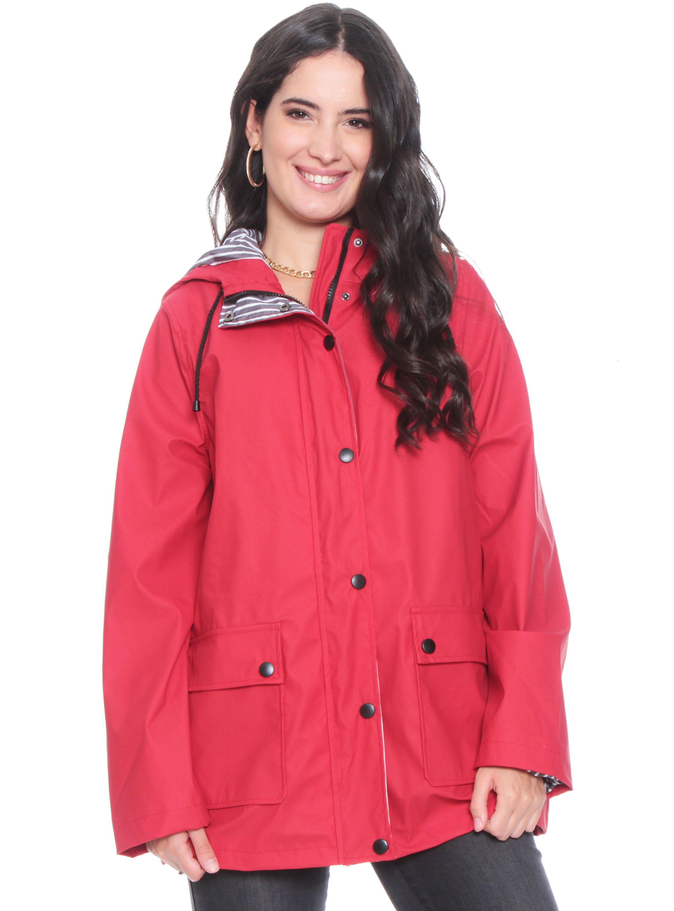 Chaqueta Impermeable con Capucha y Bolsillos-0