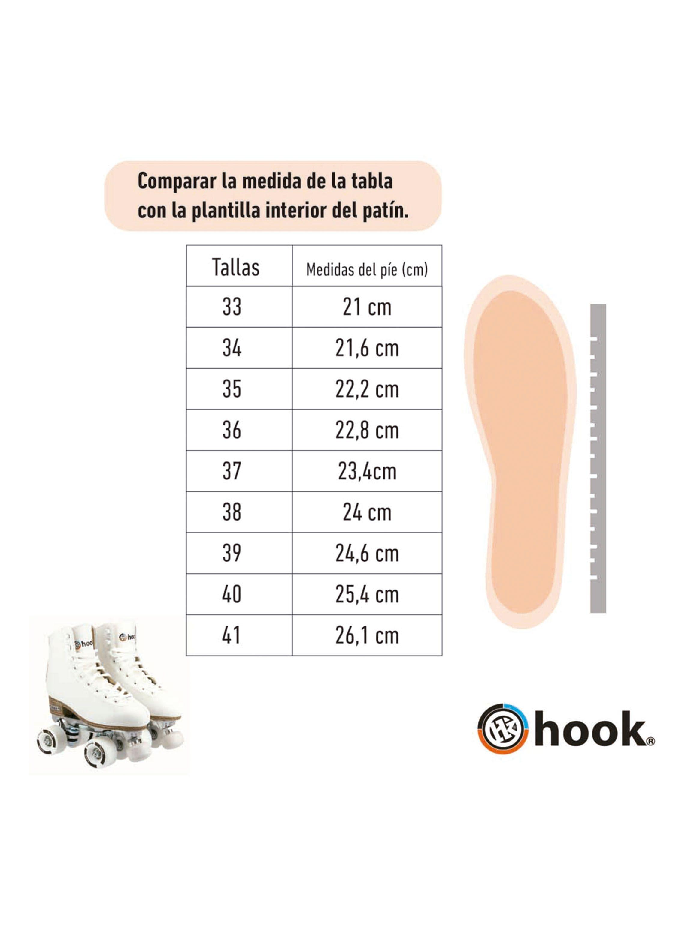 Patín Hook Artístico Piel sintética Color Blanco 35-4