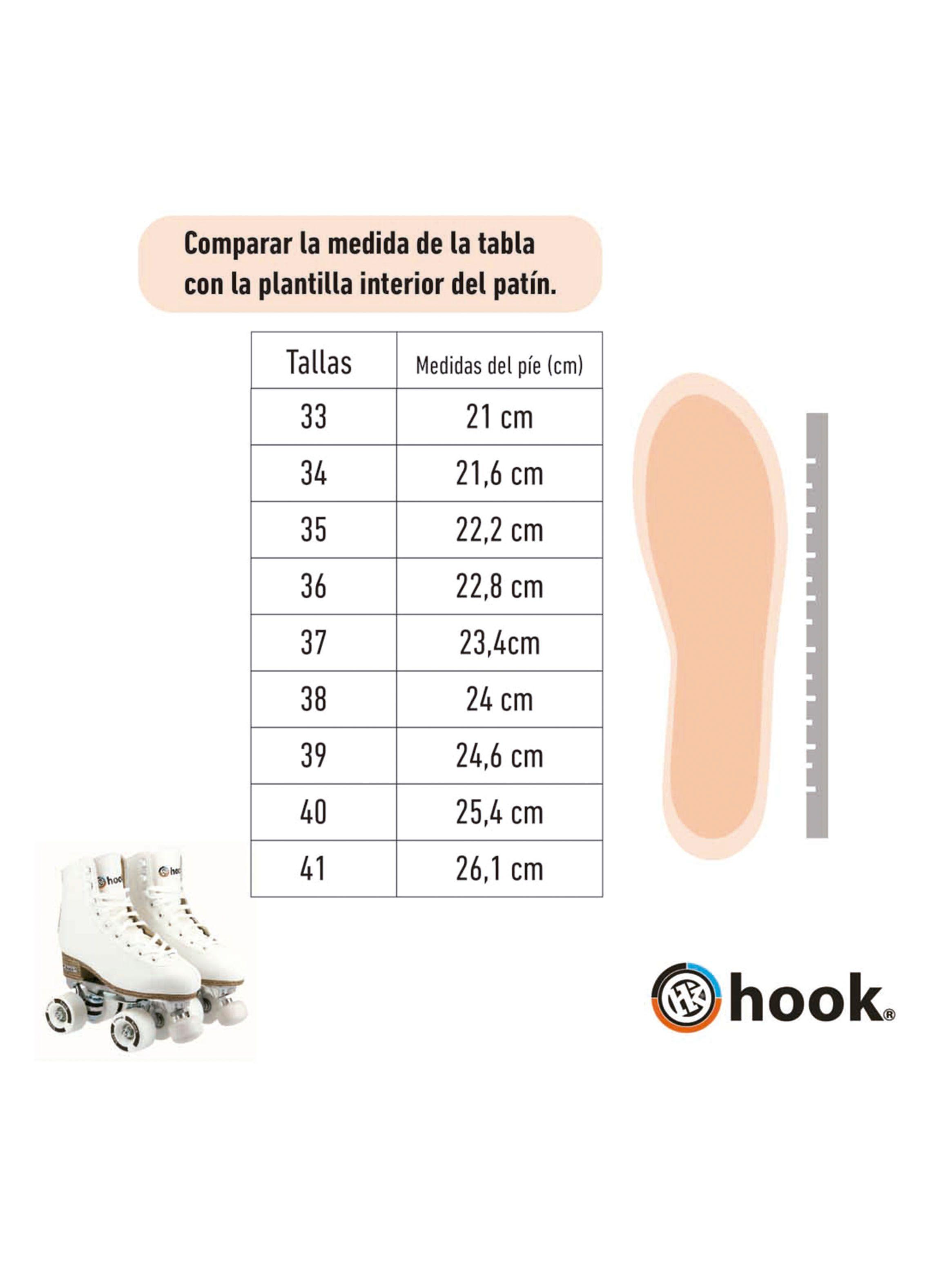 Patín Artístico Hook Piel sintética Color Blanco 36-4