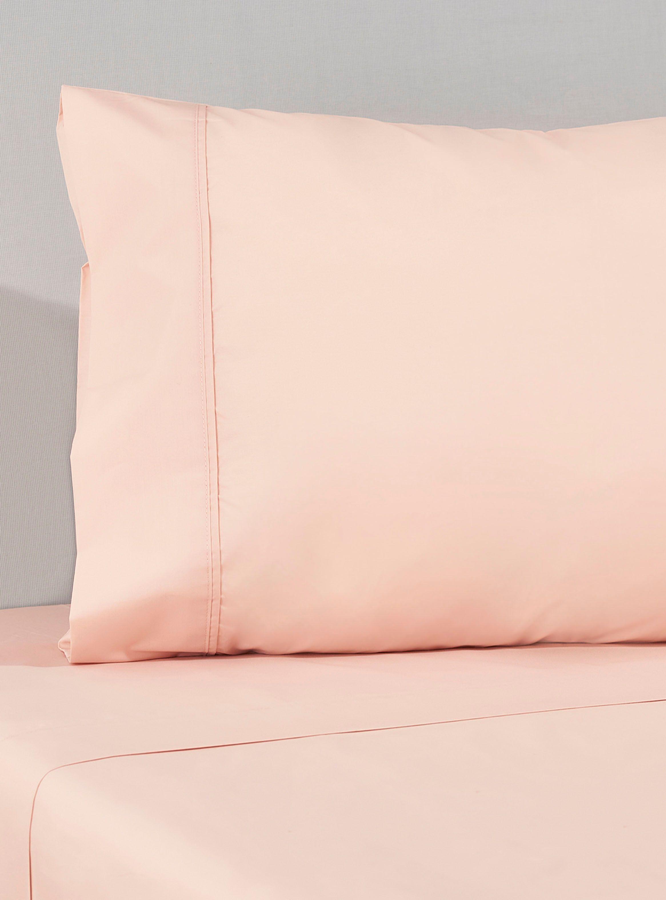 Sábana Lisa Rosado Pastel 220 Hilos 1 Plaza-0