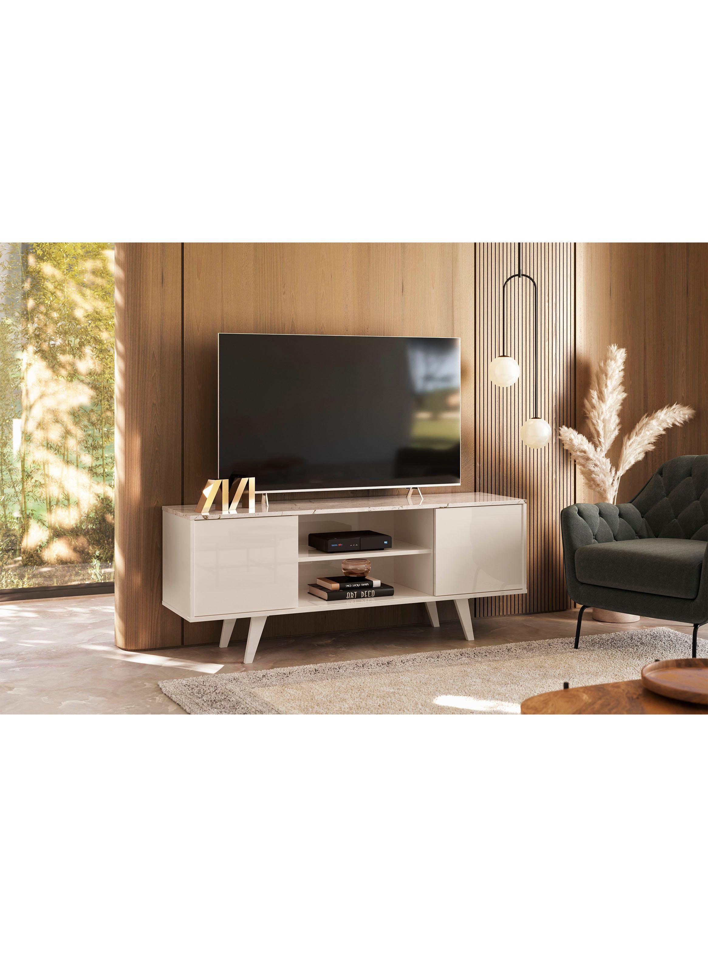 Rack TV 50" Lisboa Calacata Off White-3