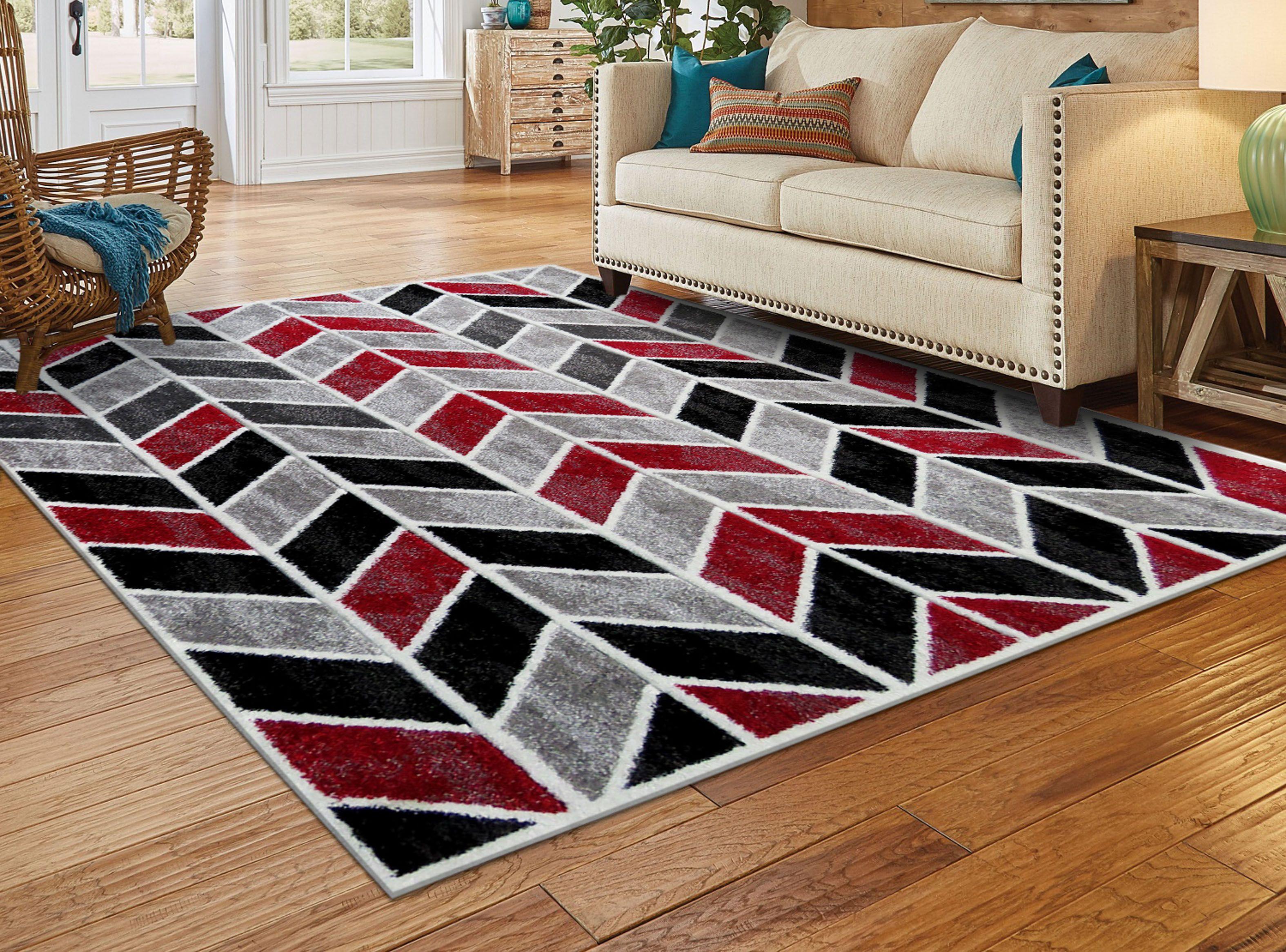 Alfombra Frize Carved Florida D4 Rojo 150 x 200 cm-1