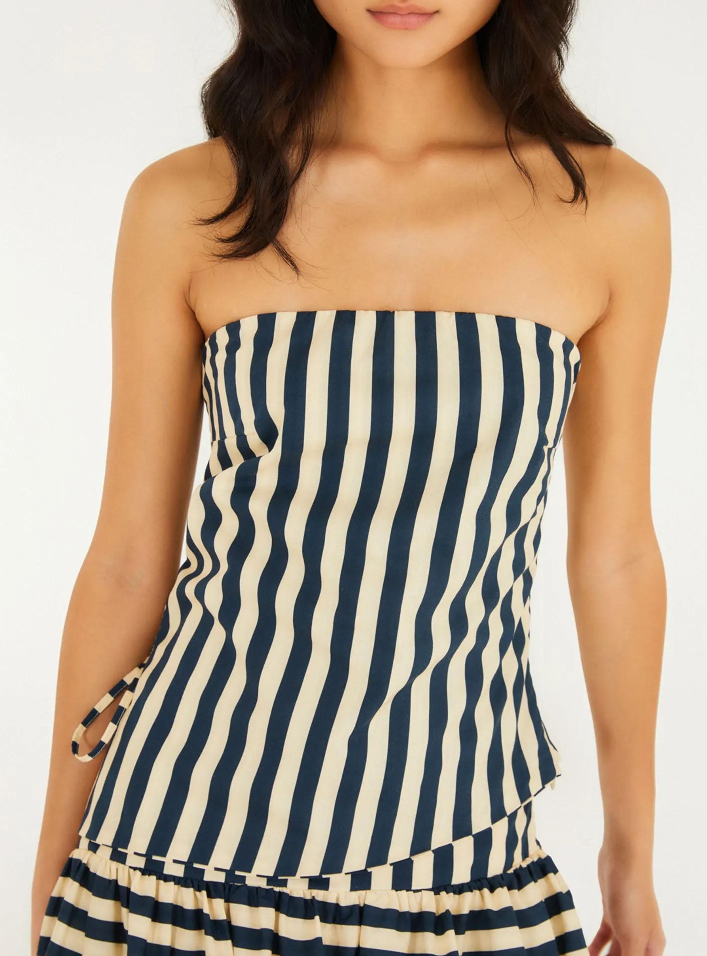 Blusa Estrapless con Rayas-2