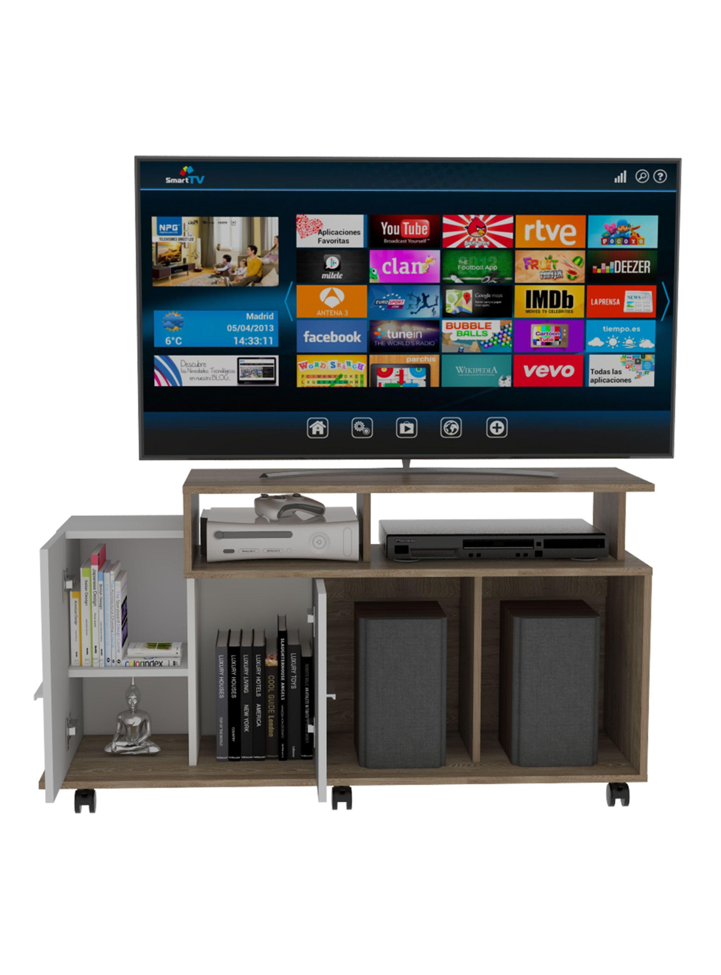 Rack TV 40" Valera 2 Puertas Miel Blanco-2