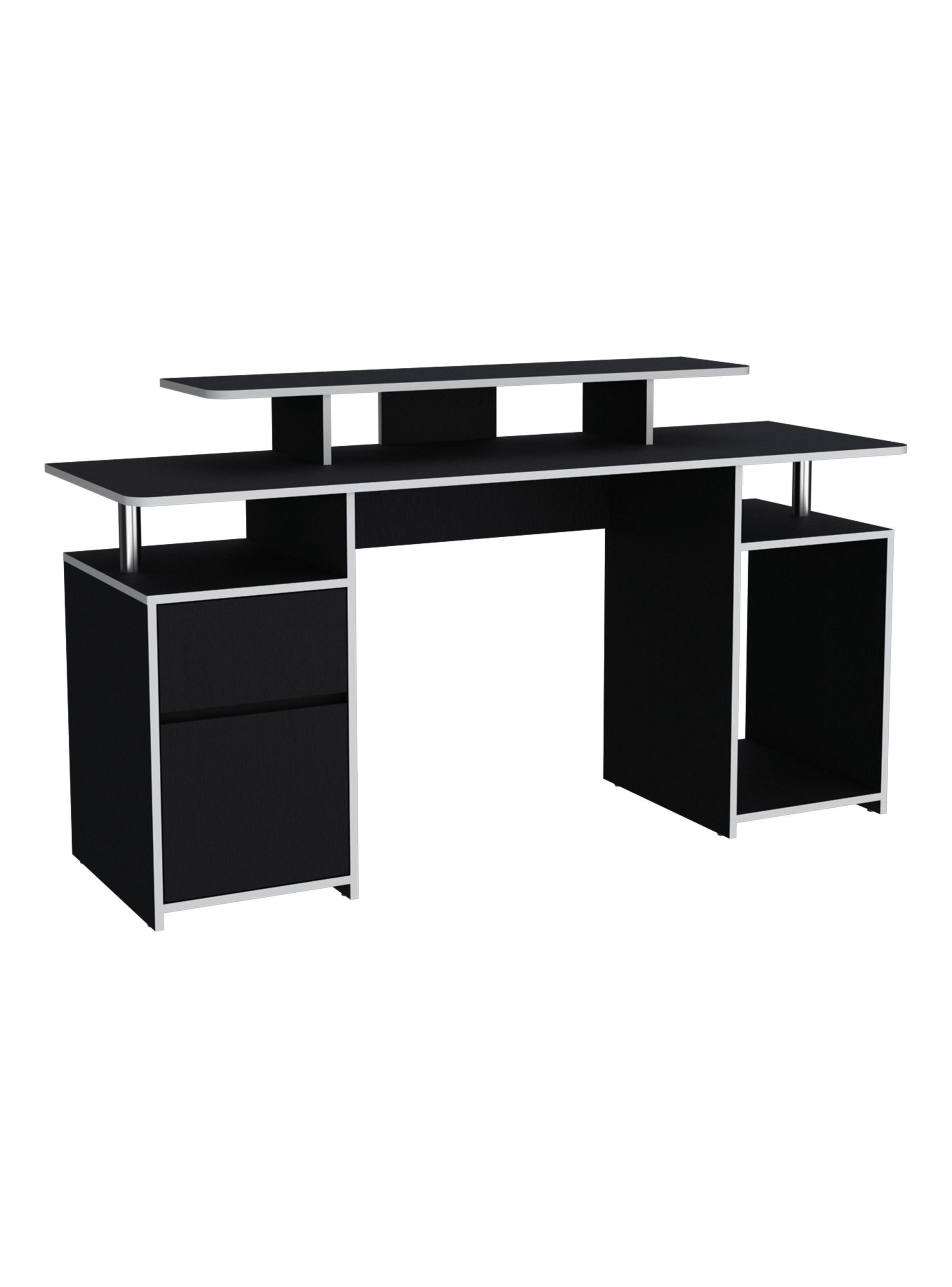 Escritorio Gamer Keria 1 Puerta 1 Cajón Wengue-2