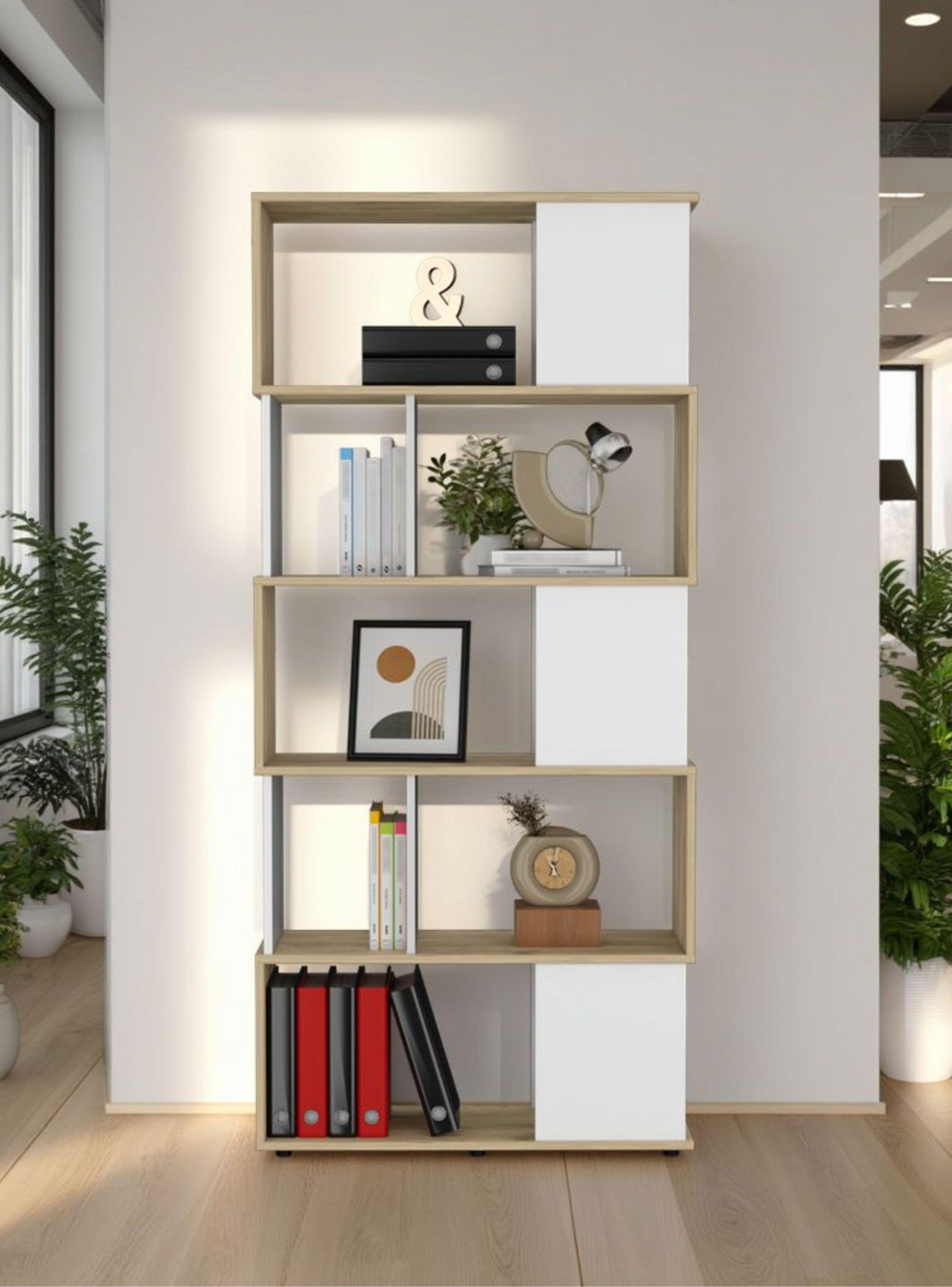 Biblioteca Noah 5 Niveles Macadamia Blanco-5