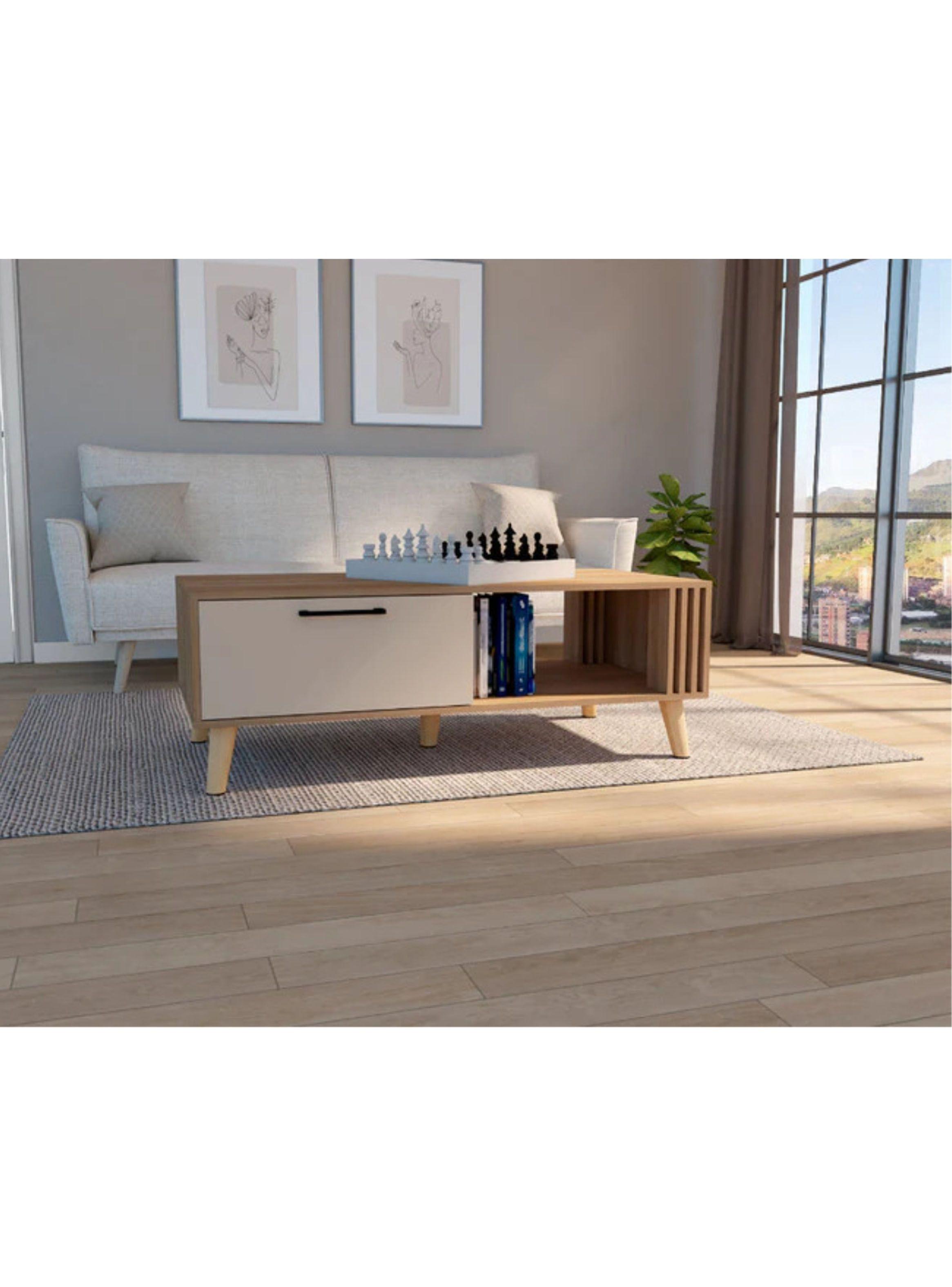 Mesa de Centro Vance 60x120 cm Capri Fresno Europeo-6