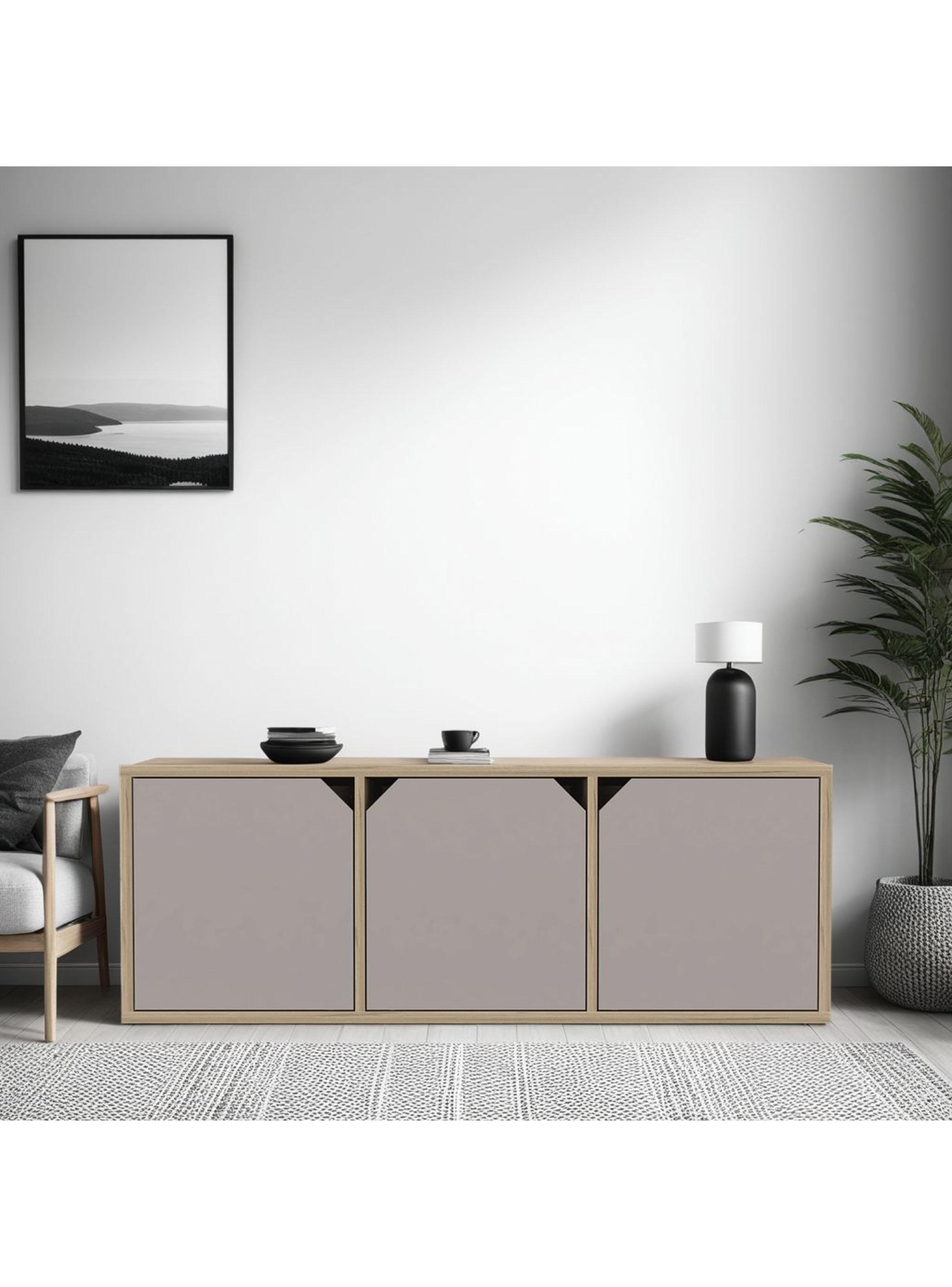 Biblioteca Piero 3 Puertas Duna Taupe-4