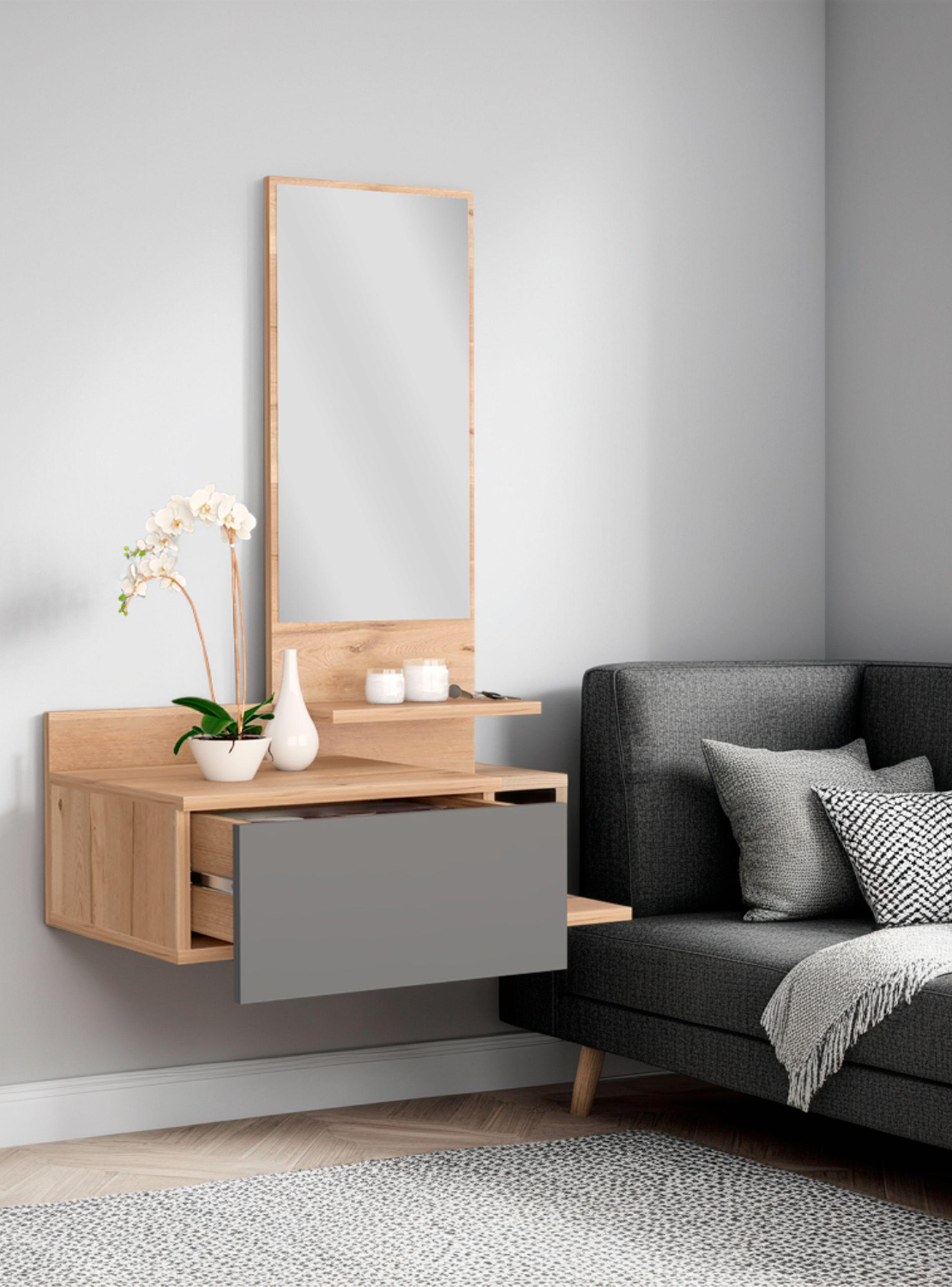 Mueble Recibidor Flotante Viena Duna Plomo-5