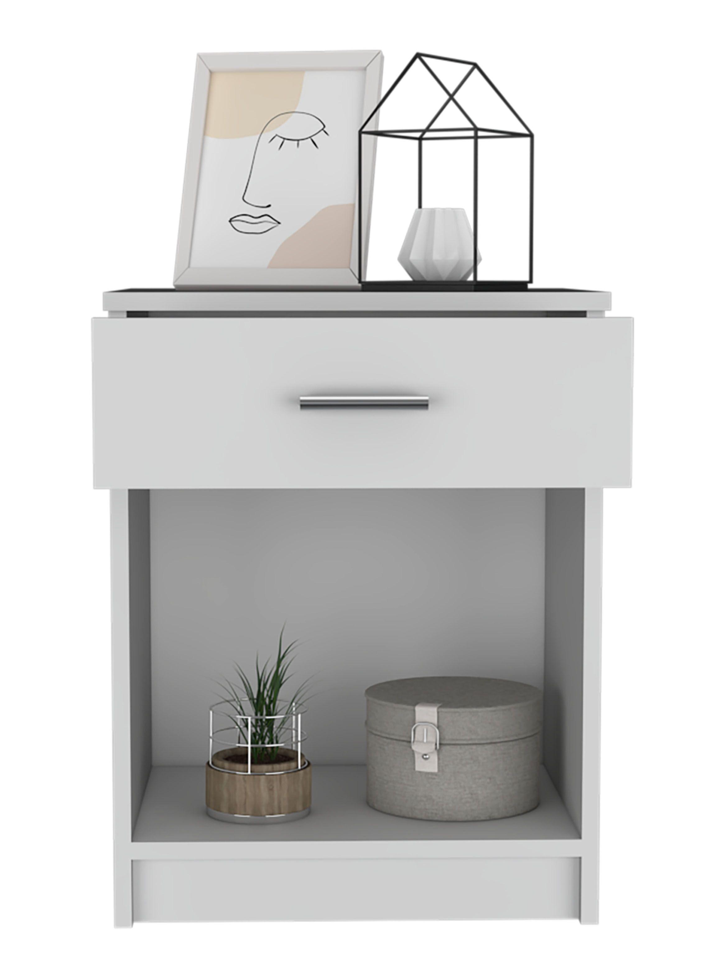Velador Eco 1 Cajón Blanco-2
