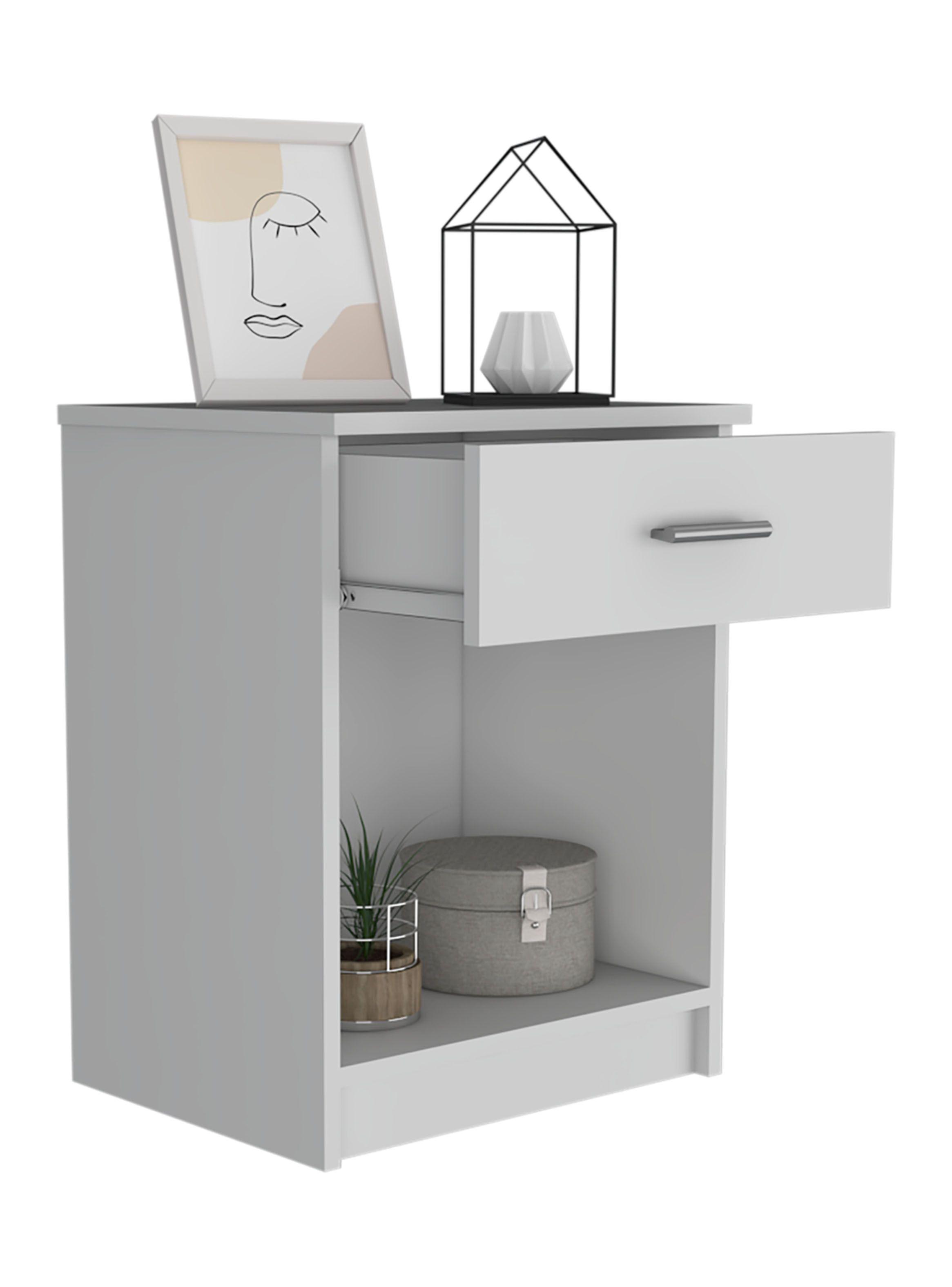 Velador Eco 1 Cajón Blanco-3