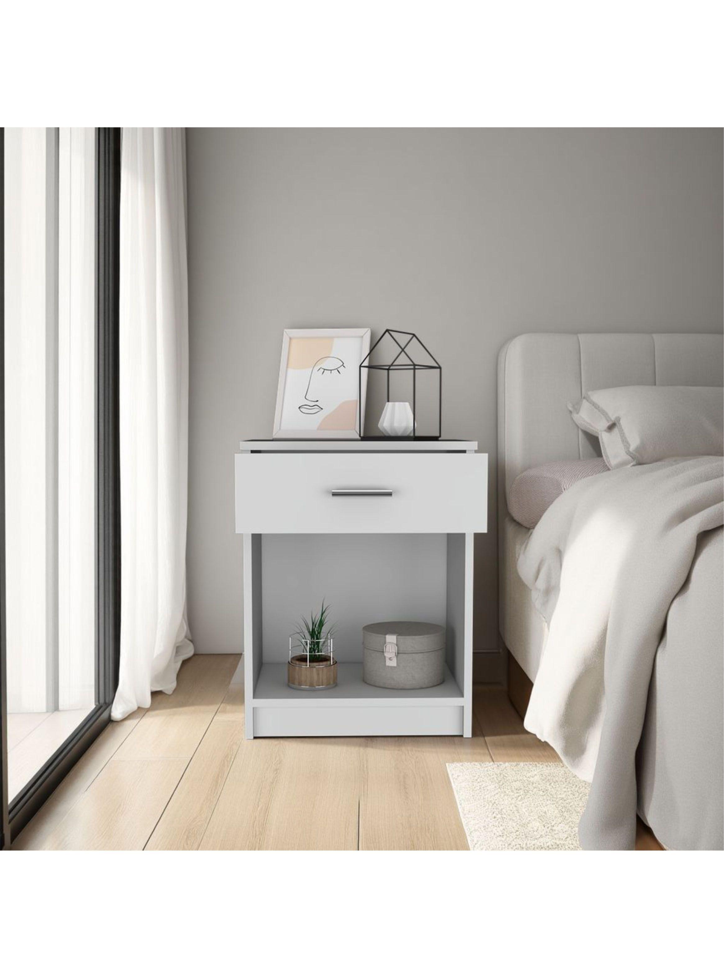 Velador Eco 1 Cajón Blanco-4